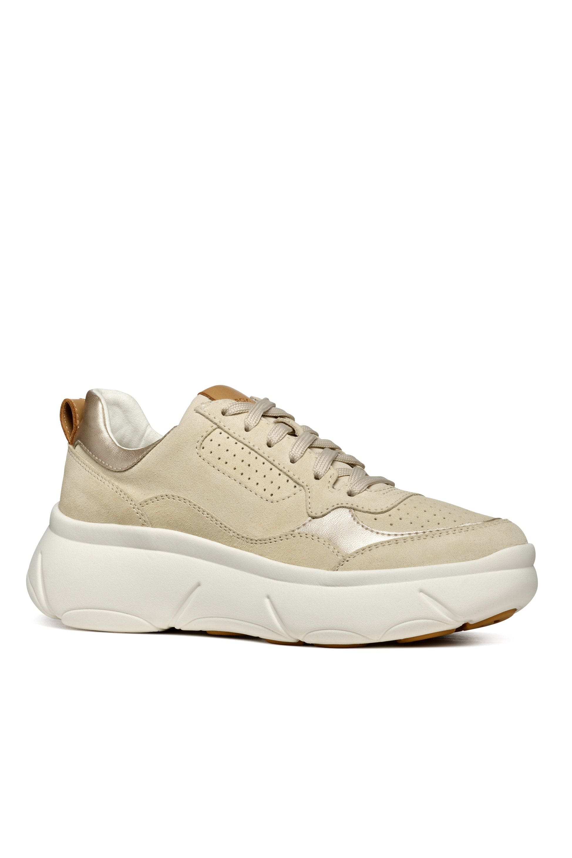 Geox Nebula Suede Platform Trainers - Light Sand