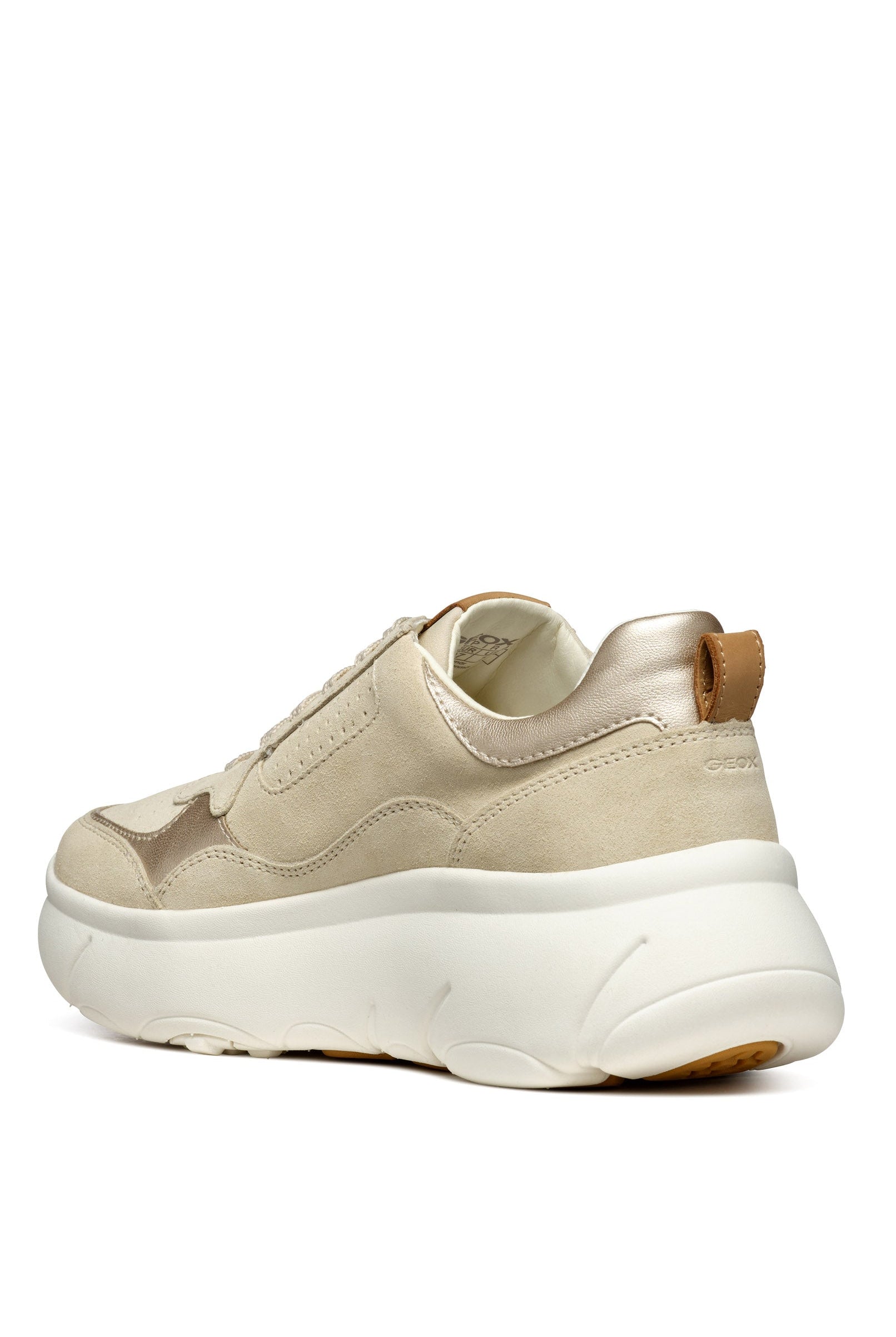 Geox Nebula Suede Platform Trainers - Light Sand