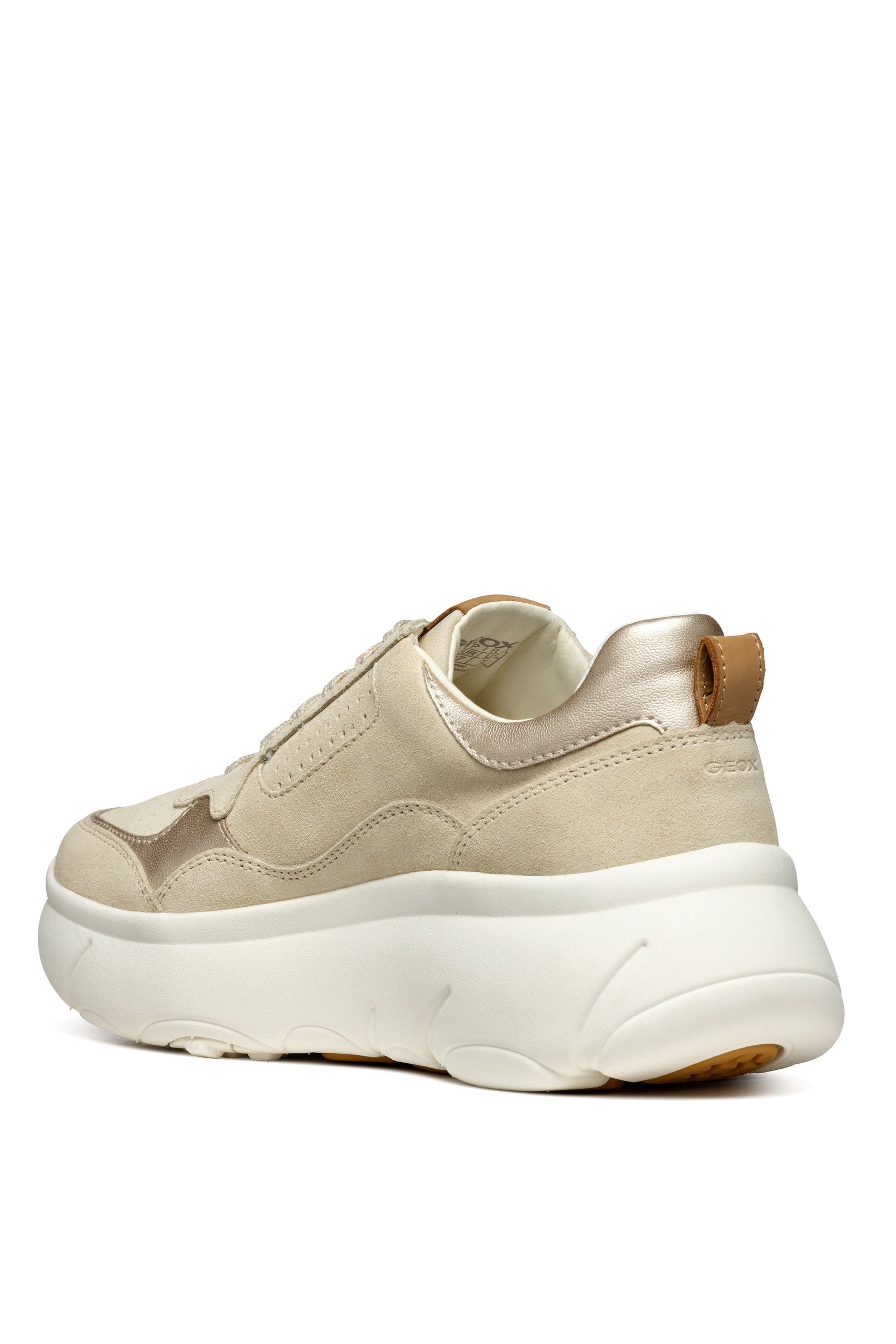 Geox Nebula Suede Platform Trainers - Light Sand