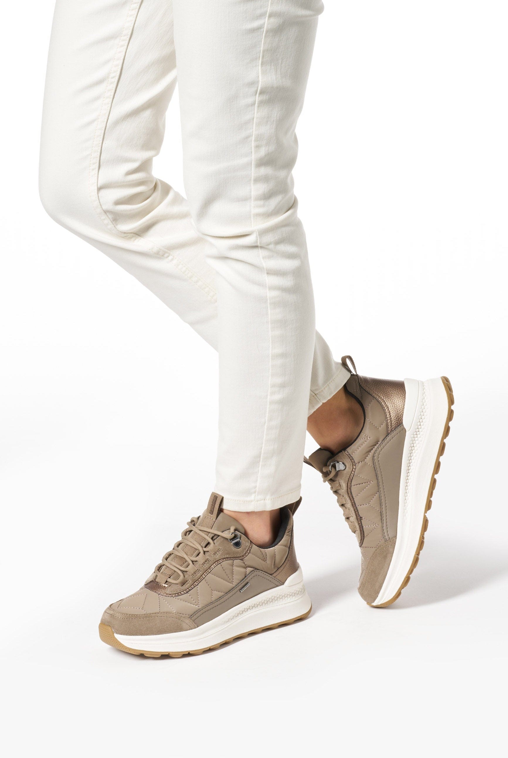 Geox Spherica Actif ABX Waterproof Trainers - Taupe