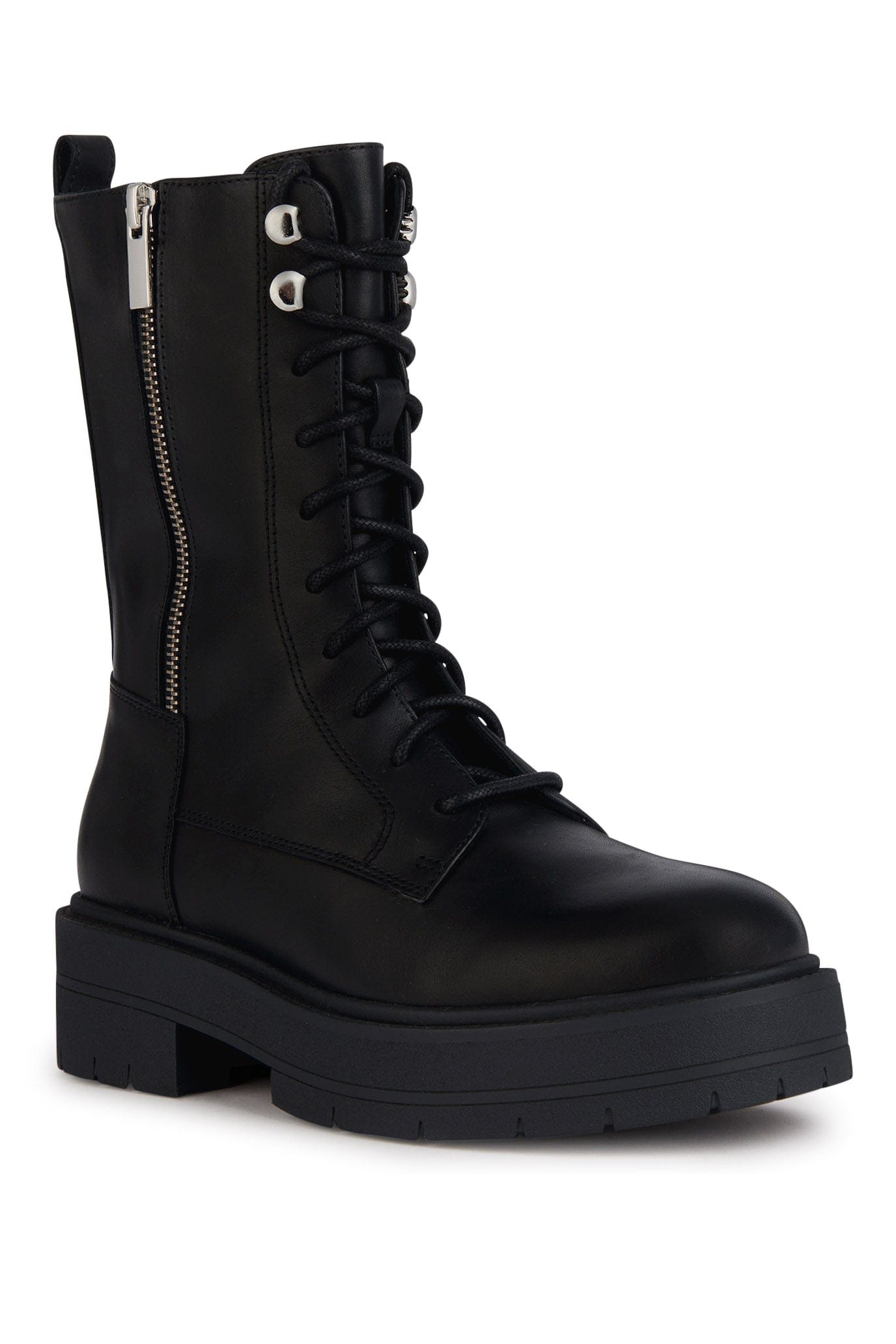 Geox Spherica EC7 Leather Ankle Boot - Black