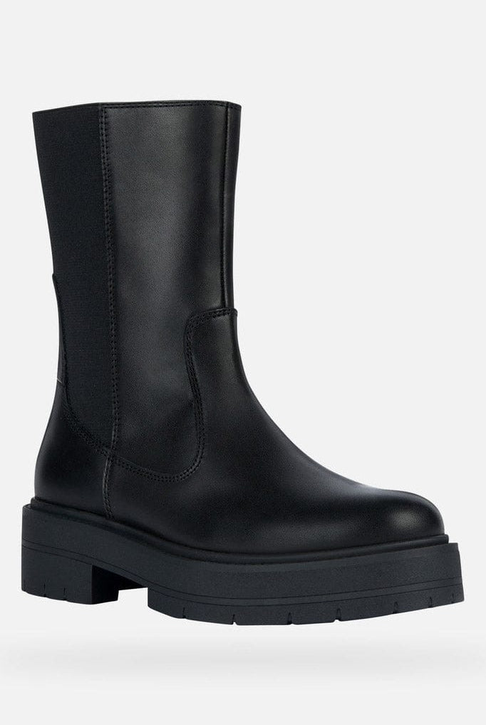 Geox Spherica EC7 Smooth Leather Chelsea Boots - Black