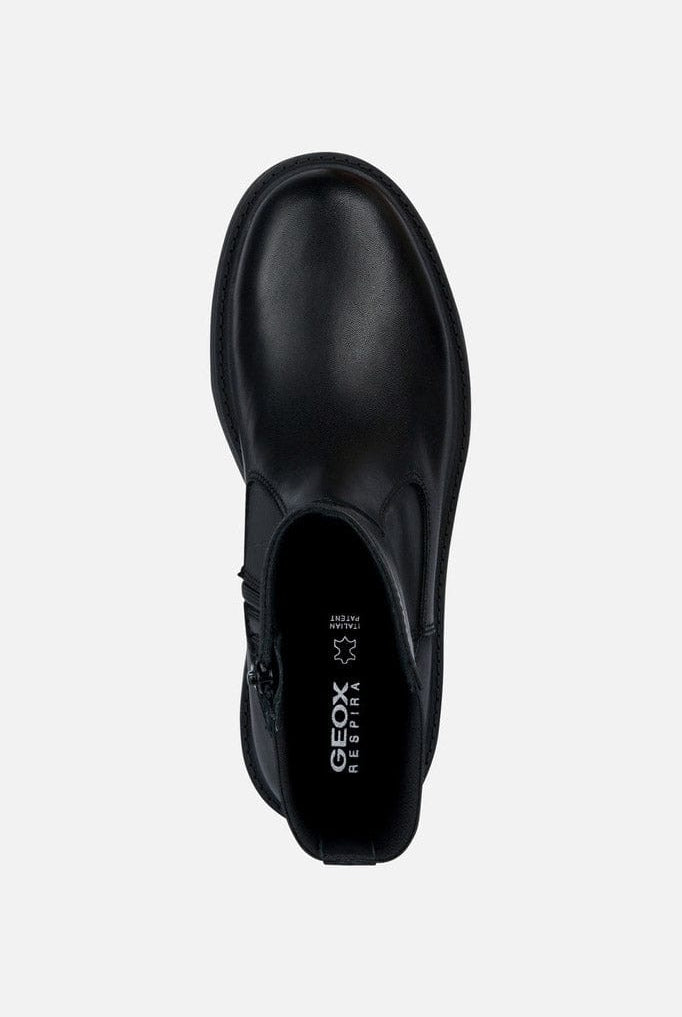 Geox Spherica EC7 Smooth Leather Chelsea Boots - Black