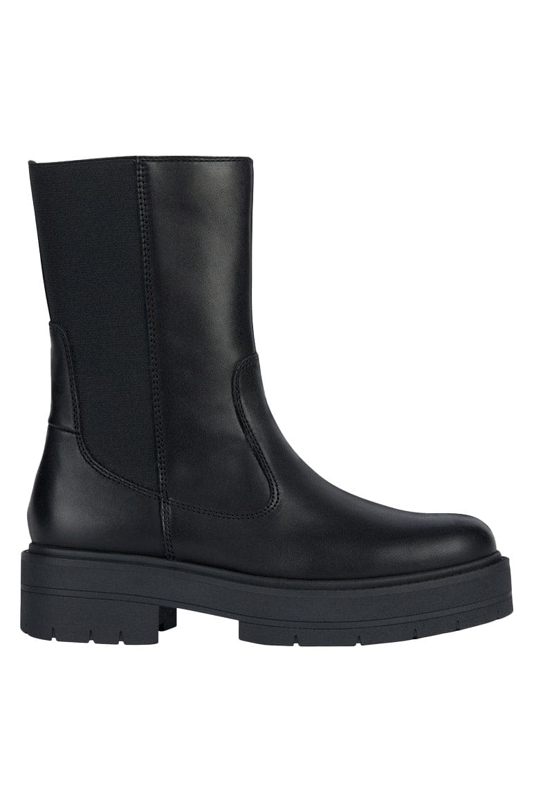 Geox Spherica EC7 Smooth Leather Chelsea Boots - Black
