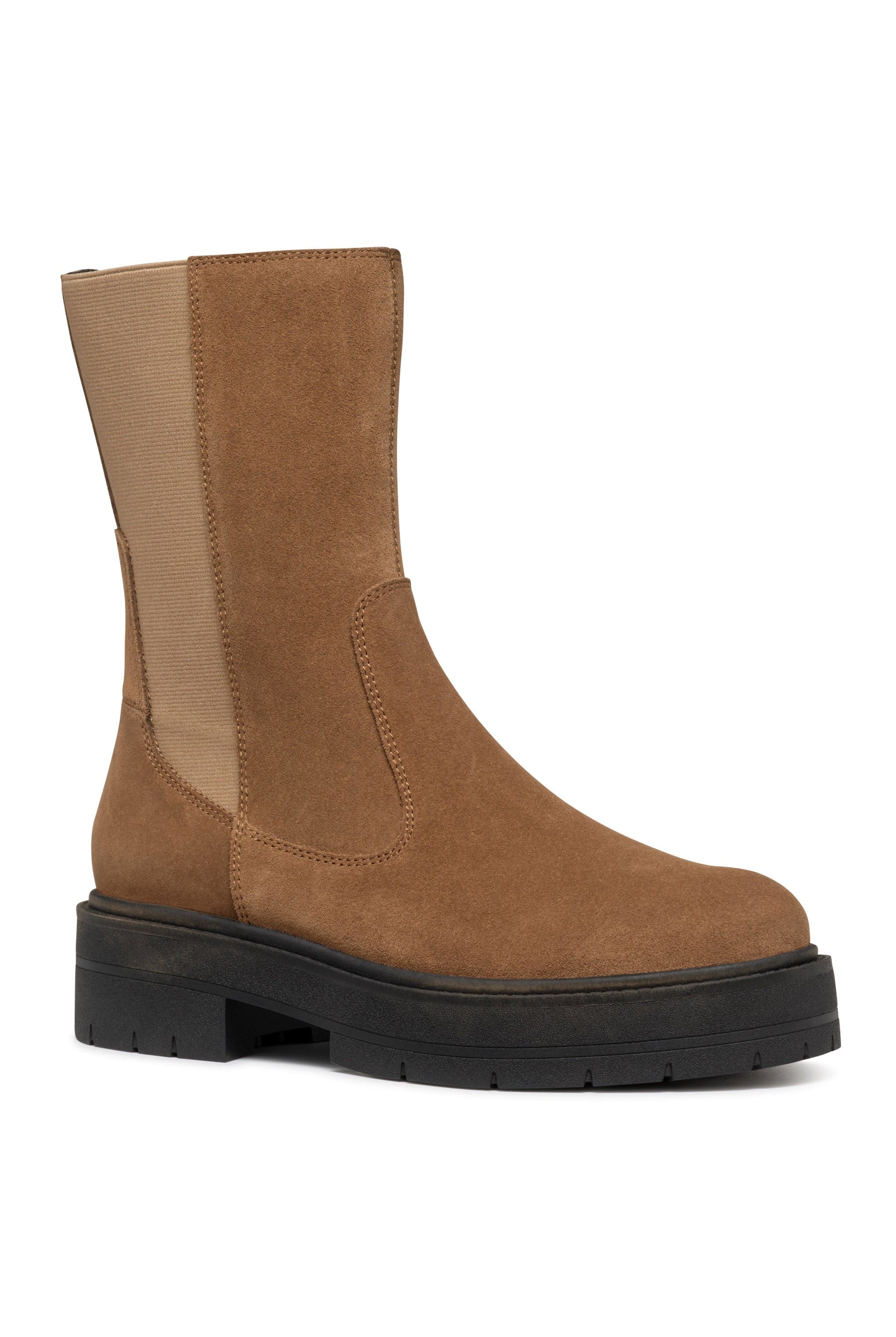 Geox Spherica EC7 Suede Chelsea Boots - Mud
