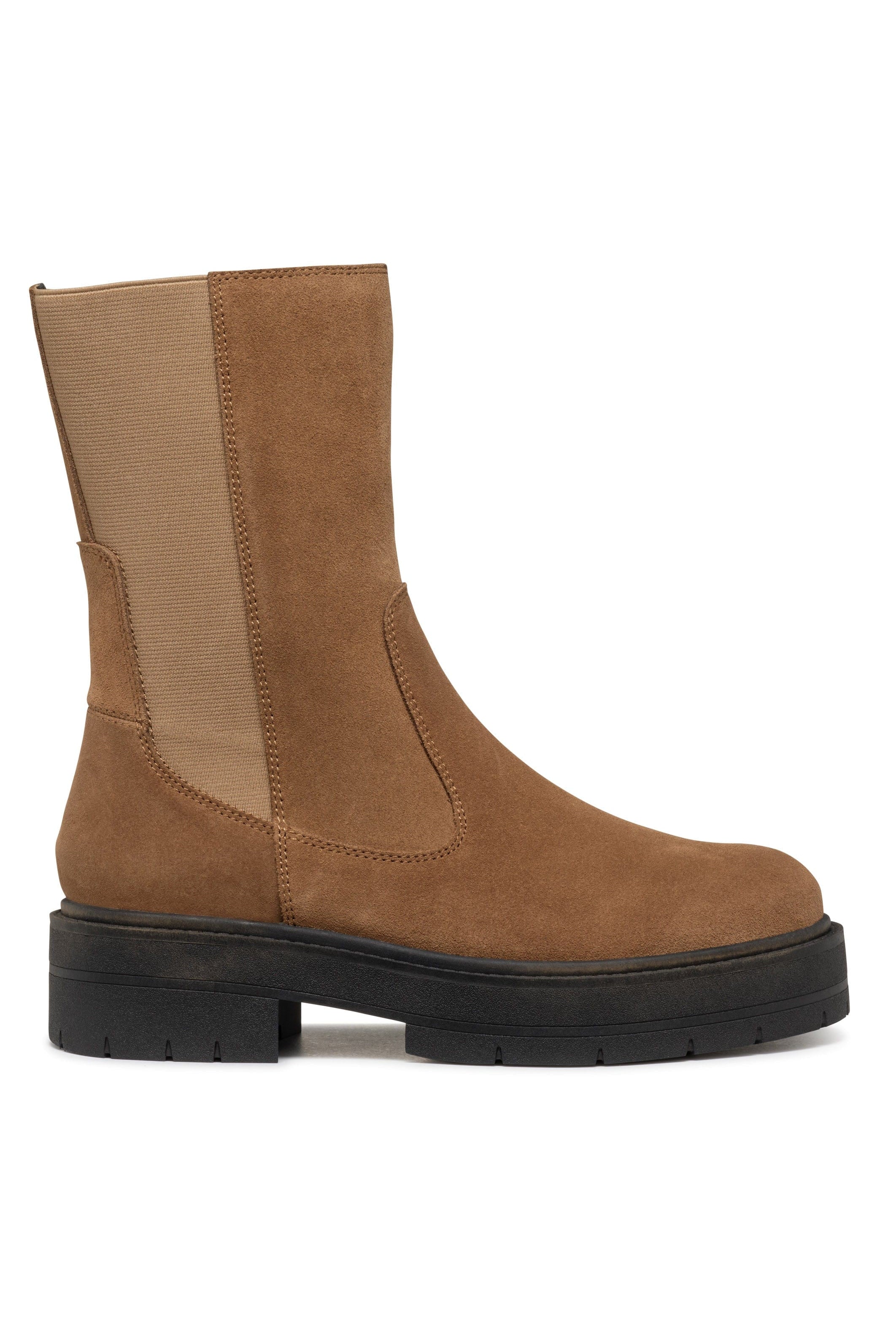 Geox Spherica EC7 Suede Chelsea Boots - Mud