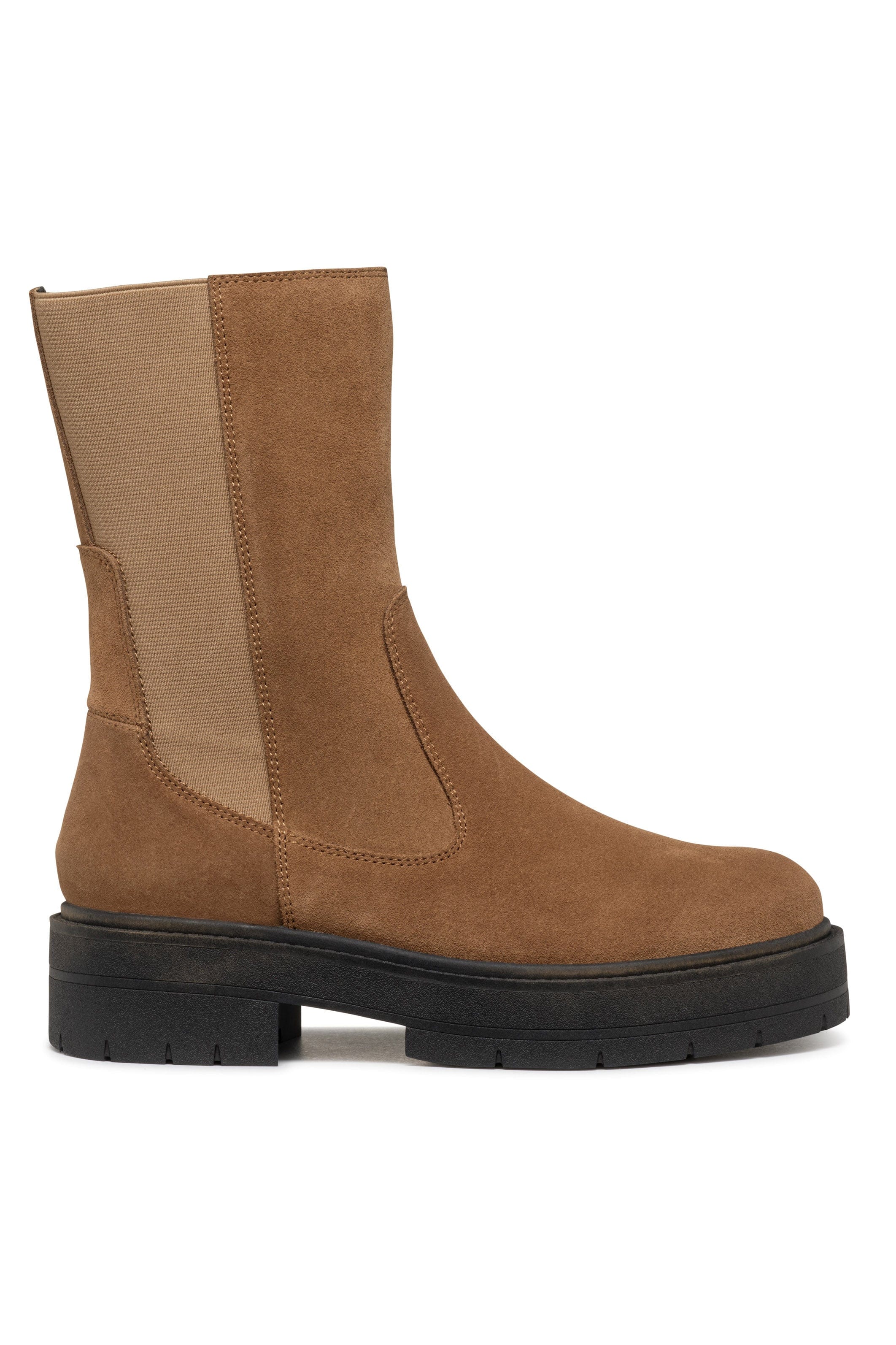 Geox Spherica EC7 Suede Chelsea Boots - Mud