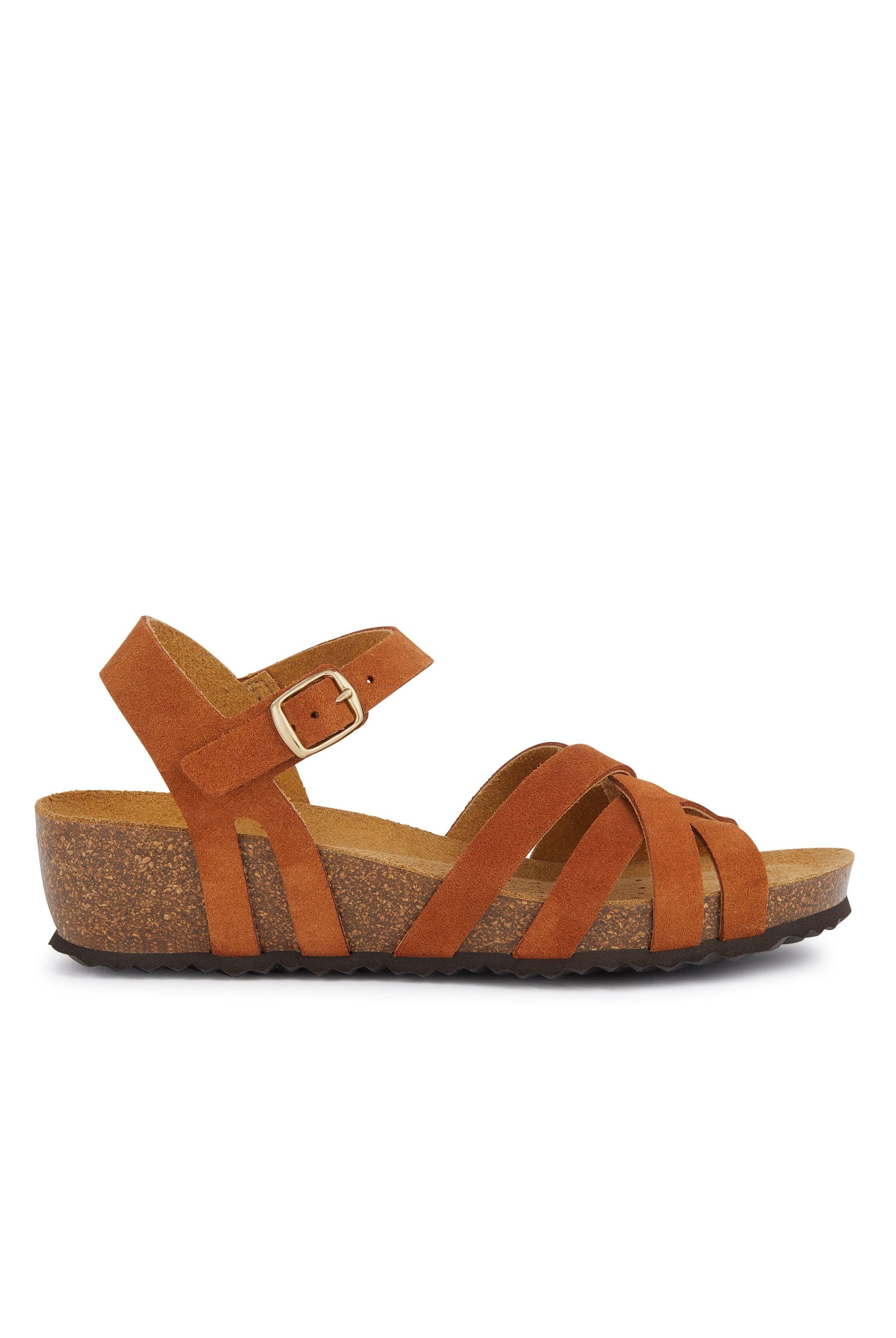 Geox Sthellae Suede Leather Sandals - Cognac