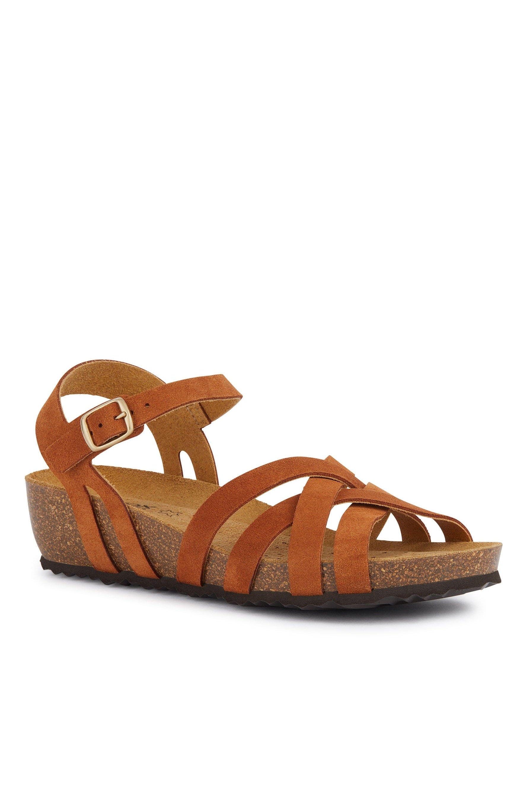 Geox Sthellae Suede Leather Sandals - Cognac