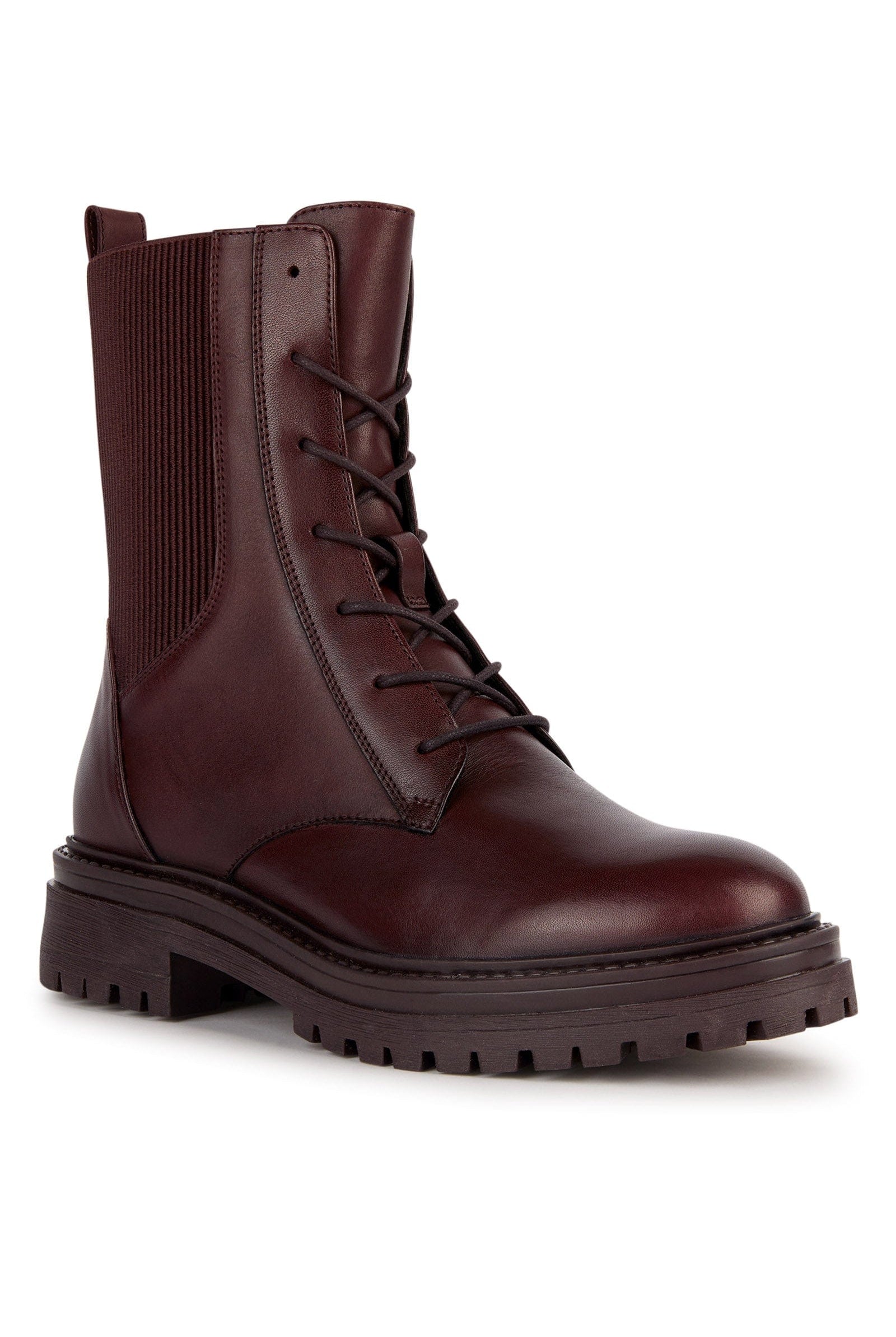 Geox Women's Iridea N Smooth Leather & Elastic Ankle Boots - Wine