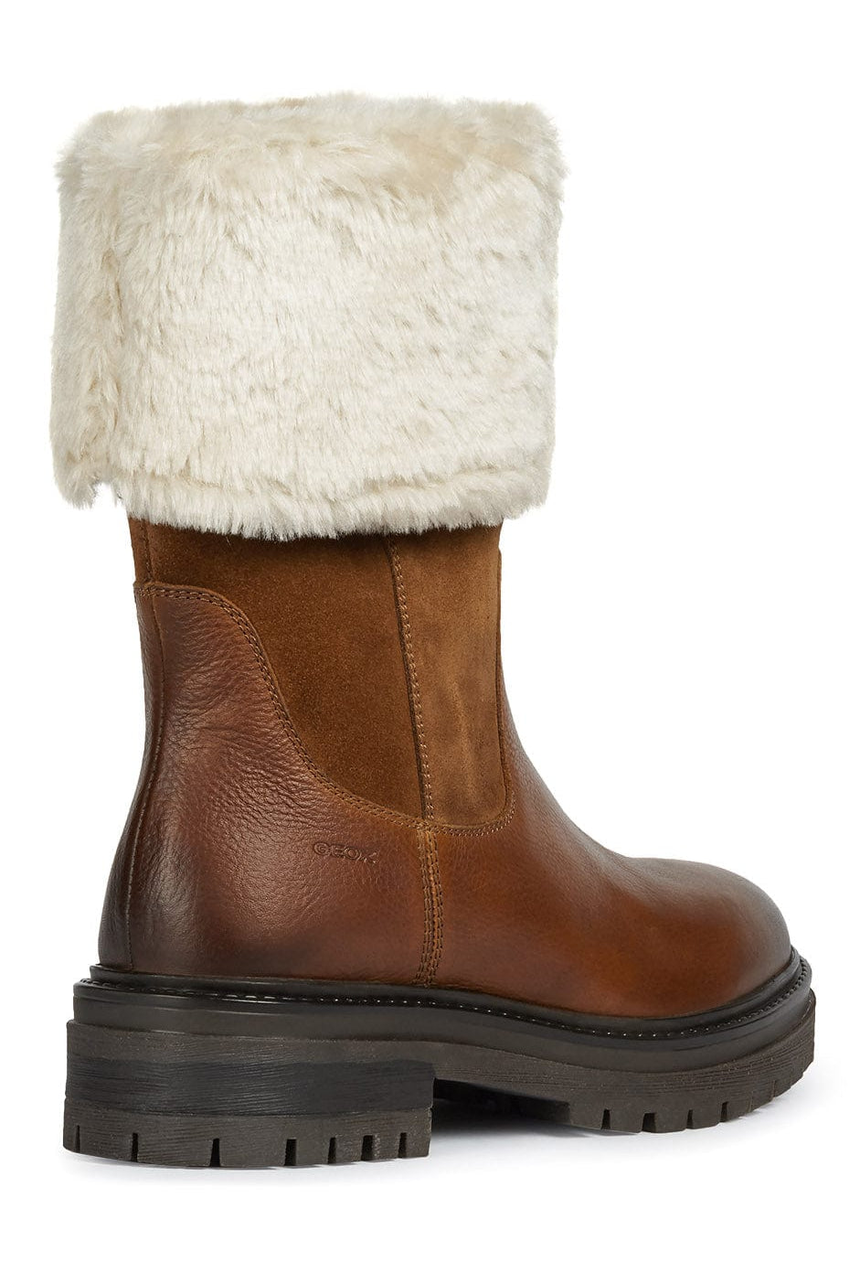 Geox Women's Iridea Suede & Leather Faux Fur Lined Boots - Cognac