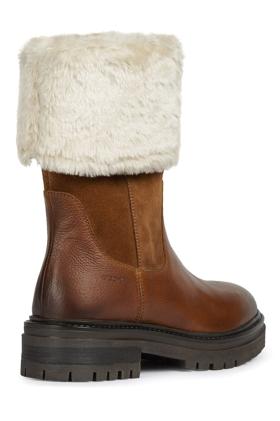 Geox Women's Iridea Suede & Leather Faux Fur Lined Boots - Cognac