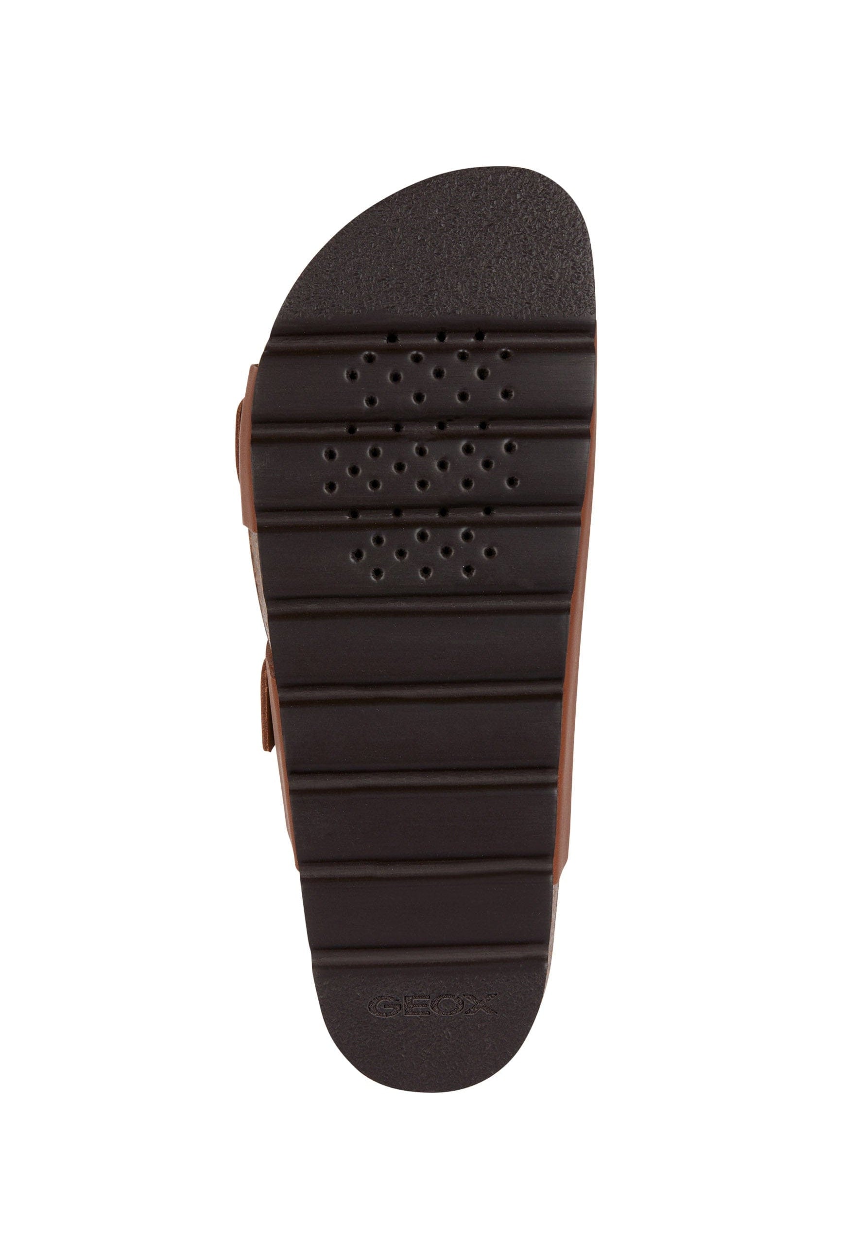 Geox Womens Brionia Leather Slide Sandals - Brown