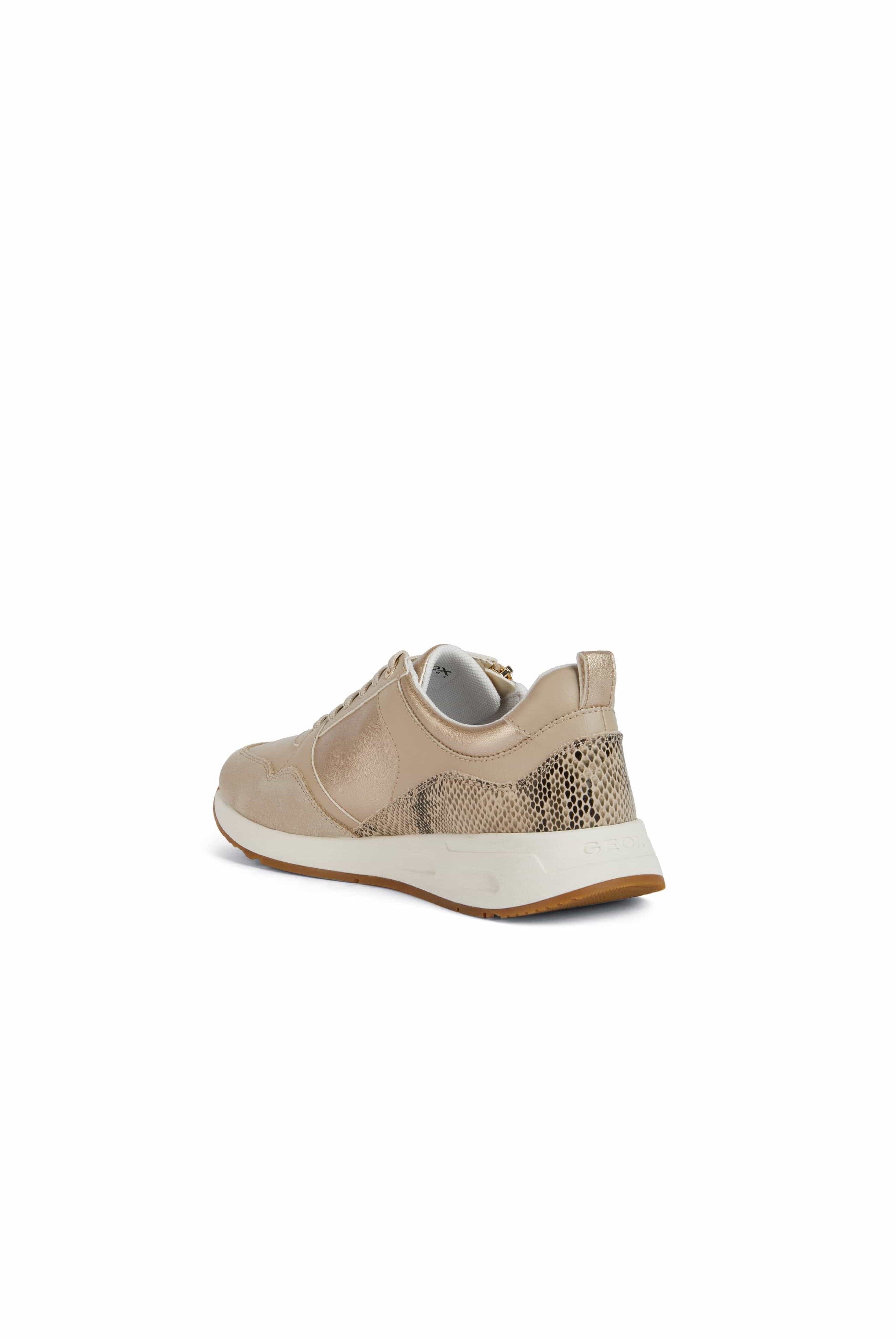 Geox Womens Bulmya Zip Detail Trainers - Light Gold/Light Taupe