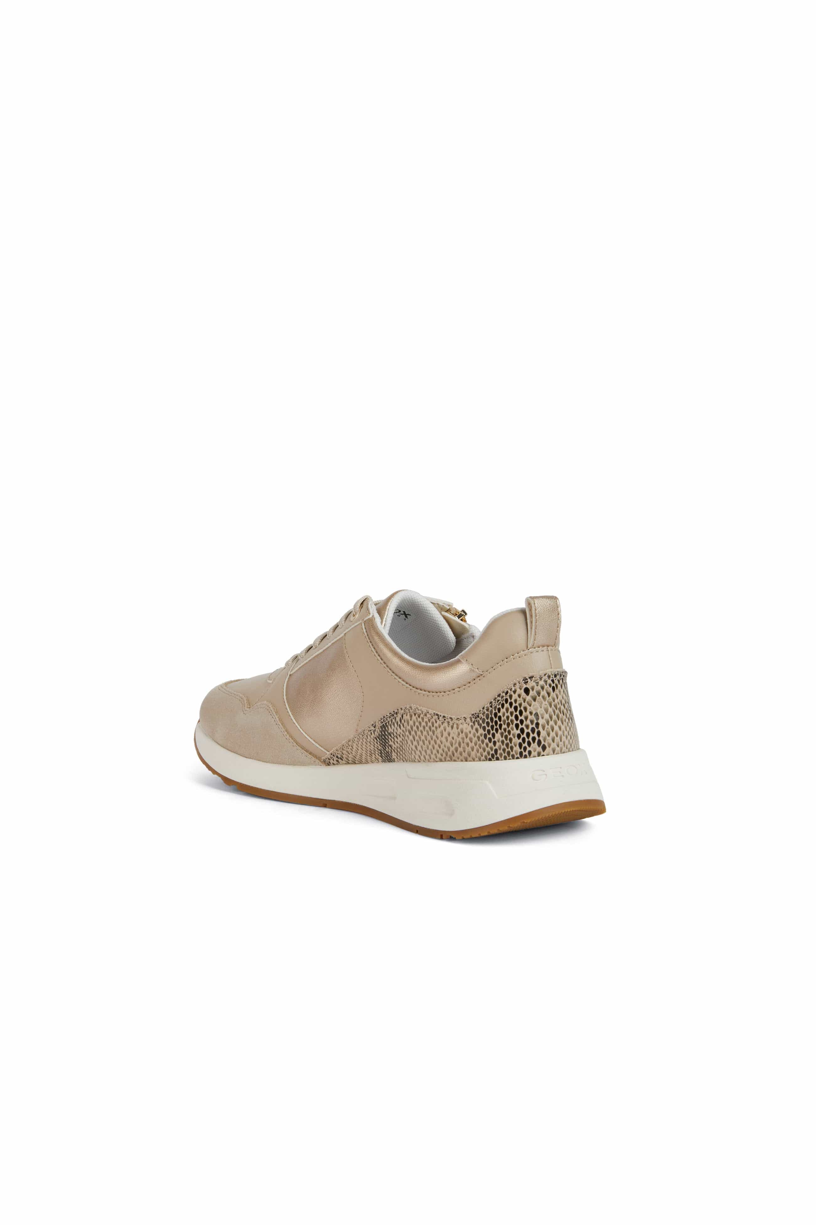 Geox Womens Bulmya Zip Detail Trainers - Light Gold/Light Taupe