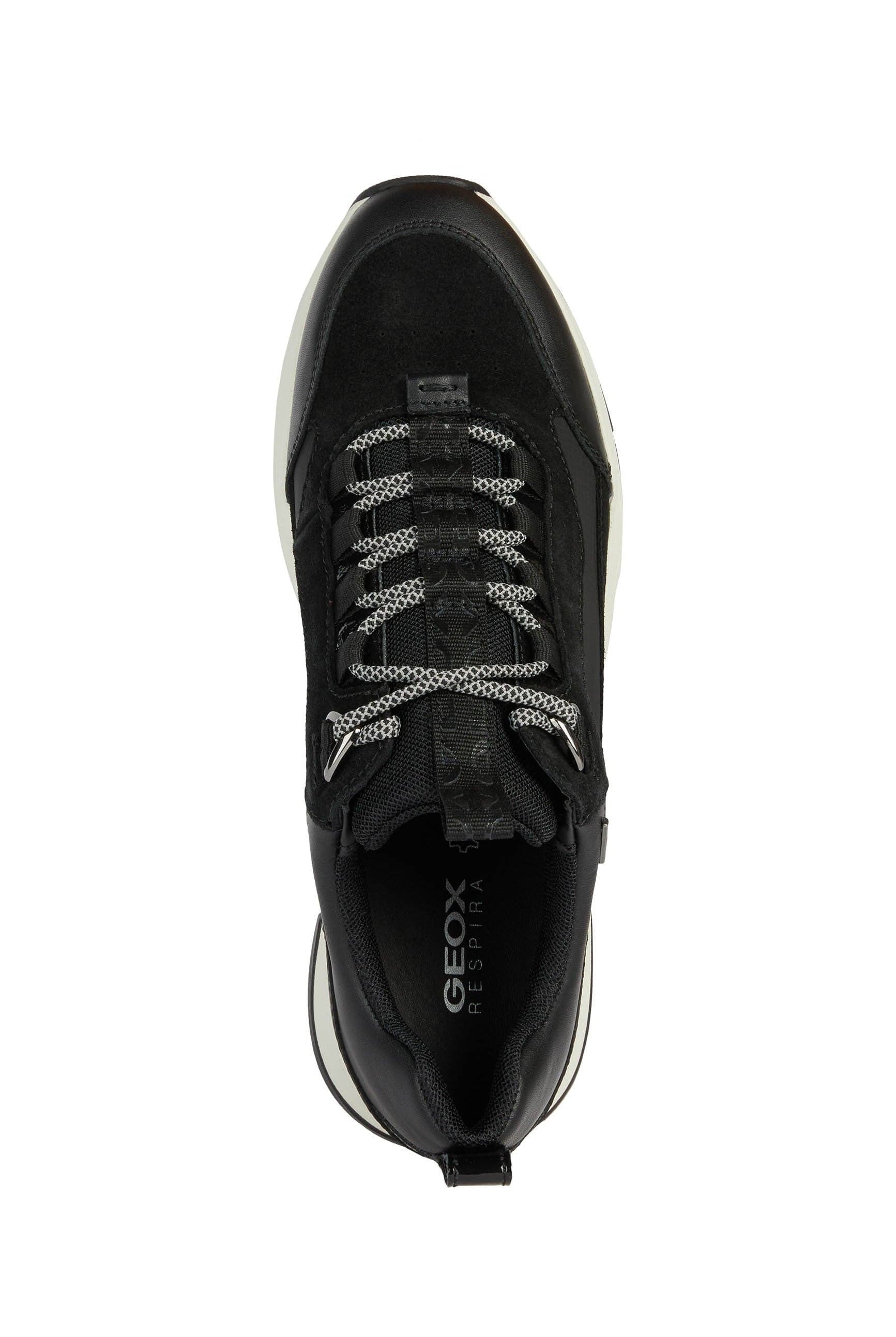 Geox Womens Falena ABX Nappa & Suede Trainers - Black