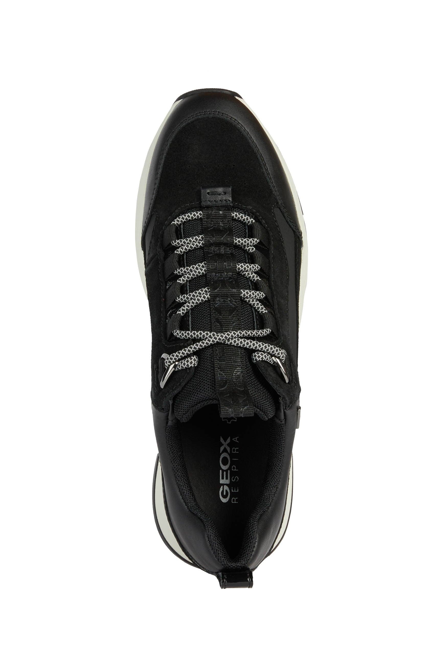 Geox Womens Falena ABX Nappa & Suede Trainers - Black