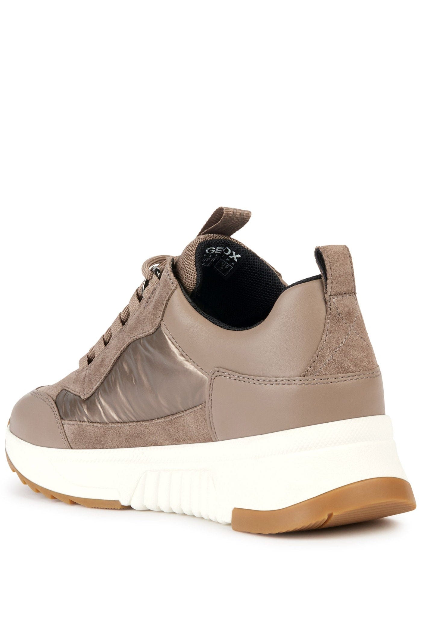 Geox Womens Falena ABX Nappa & Suede Trainers - Dark Taupe