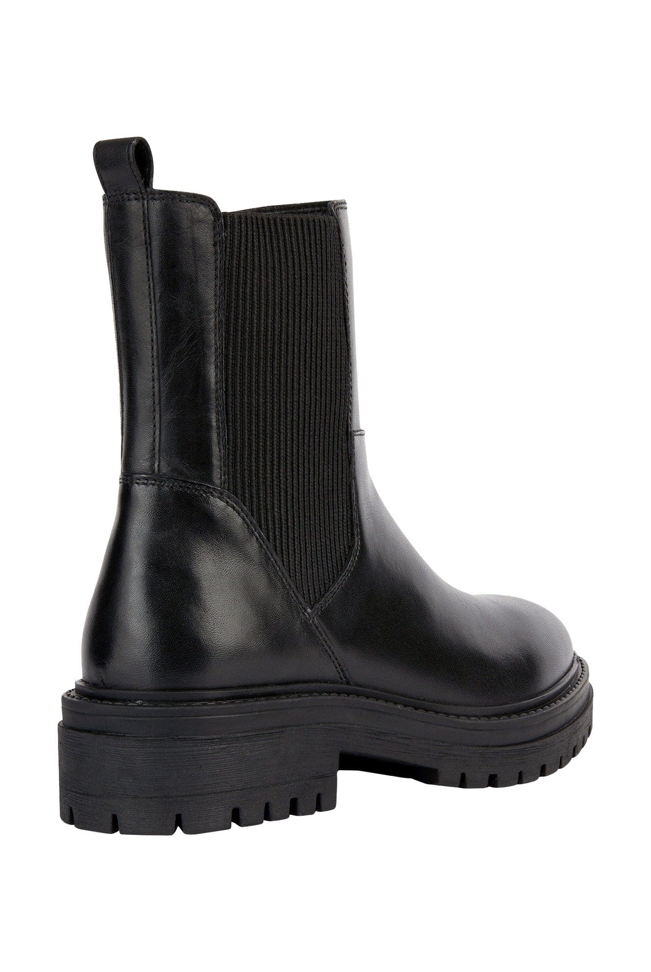 Geox Womens Iridea Leather & Elastic Ankle Boots - Black