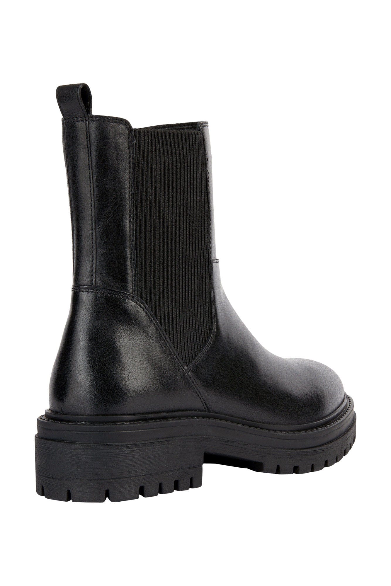 Geox Womens Iridea Leather & Elastic Ankle Boots - Black