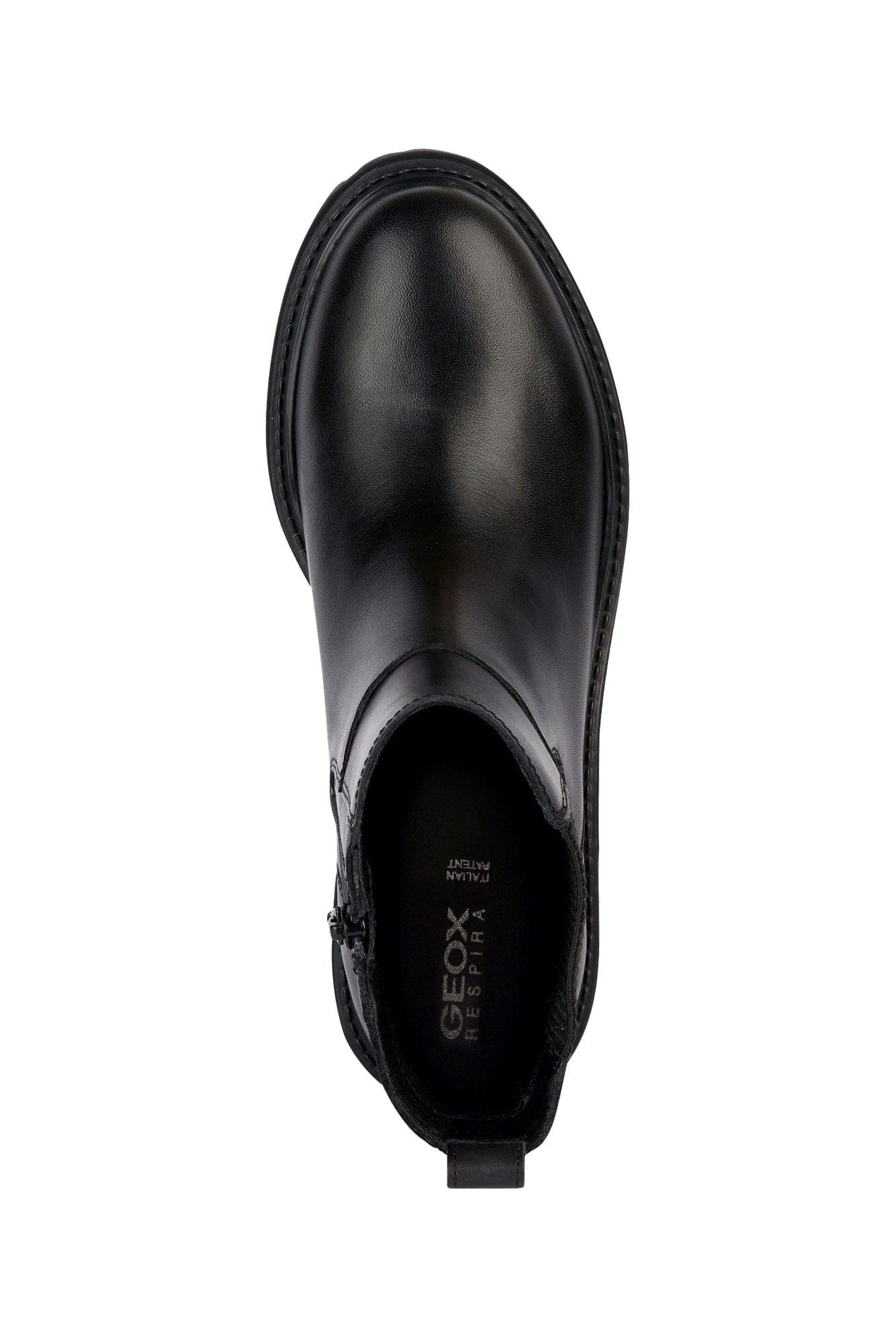 Geox Womens Iridea Leather & Elastic Ankle Boots - Black