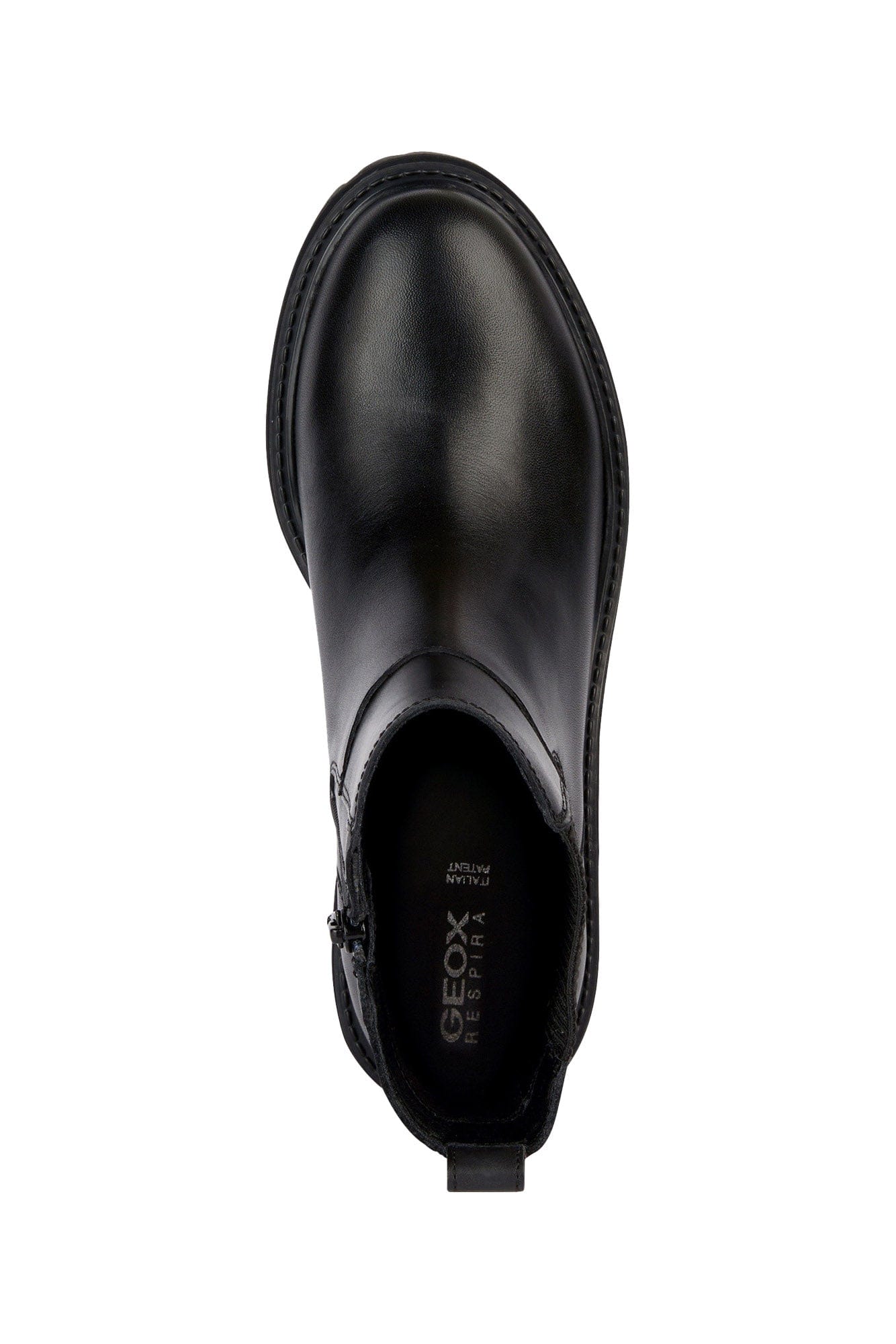 Geox Womens Iridea Leather & Elastic Ankle Boots - Black