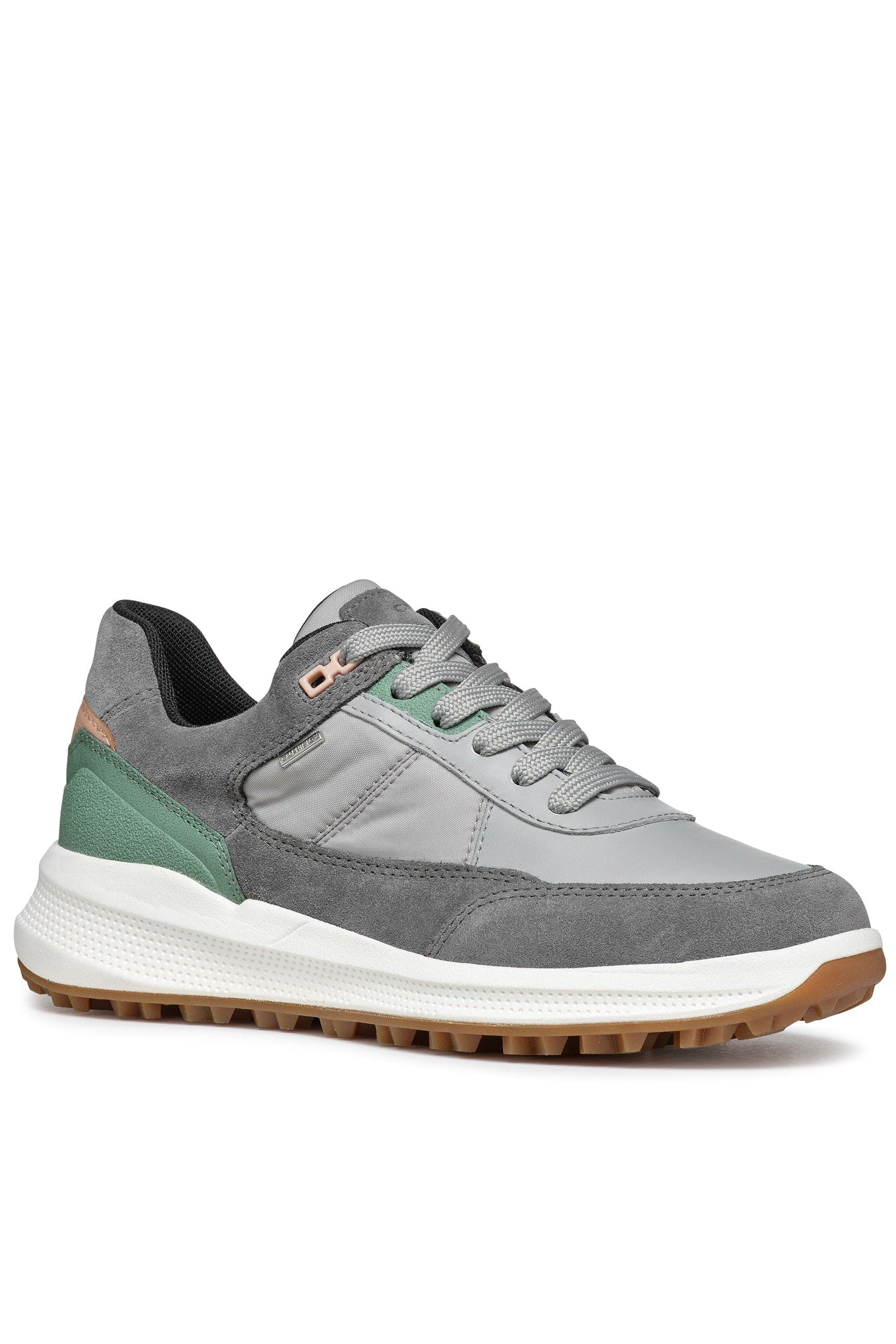 Geox Womens PG1X ABX Suede & Nappa Trainers - Dark Stone/Light Grey