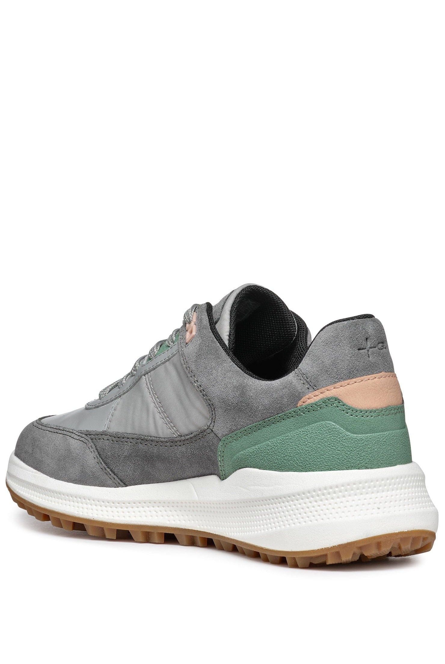 Geox Womens PG1X ABX Suede & Nappa Trainers - Dark Stone/Light Grey