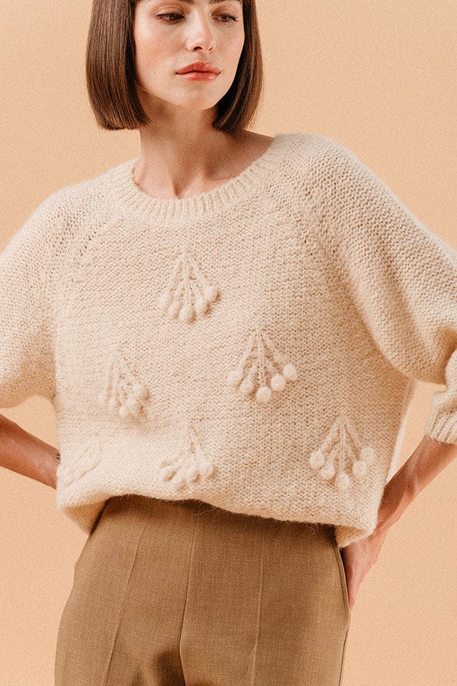 Grace & Mila Loraine Textured Knit Jumper - Beige