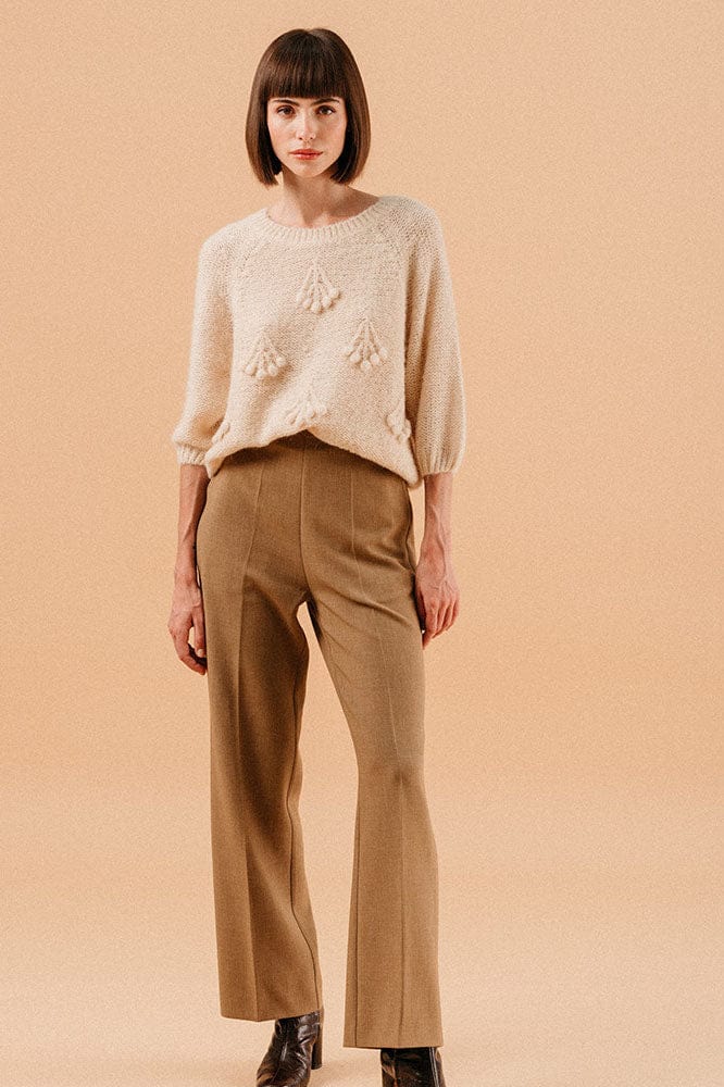 Grace & Mila Loraine Textured Knit Jumper - Beige