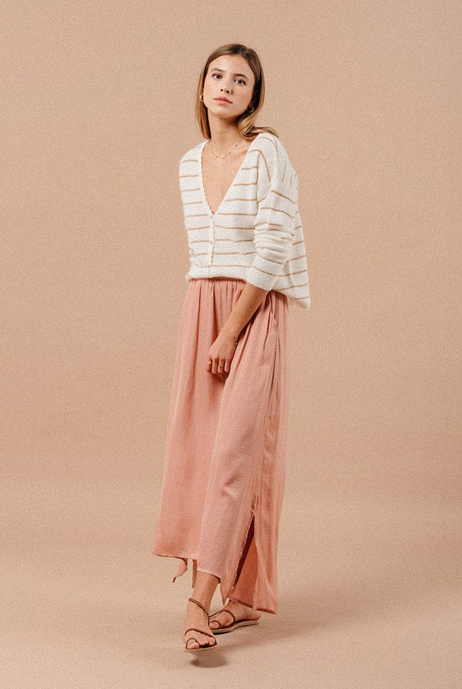 Grace & Mila Madisson Stripe Cardigan Jumper - Ecru