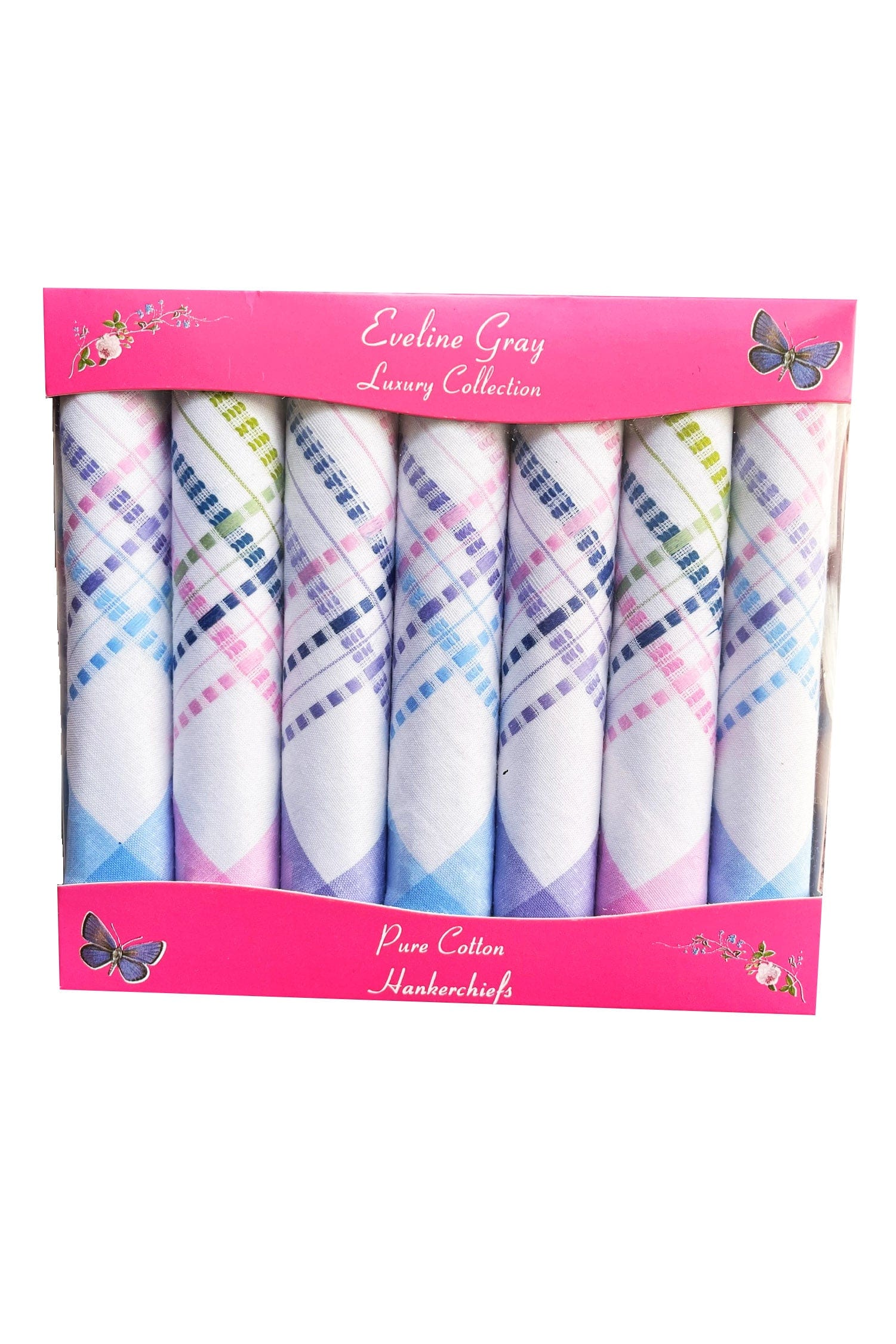 Hetherington Grey Check 6 Pack of Handkerchiefs - Multi LR78413_MIX_OS