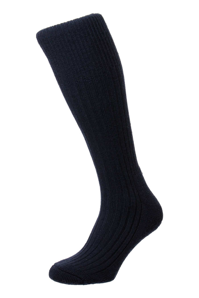 HJ Hall Mens Commando Wool Rich Half Hose Socks - Navy