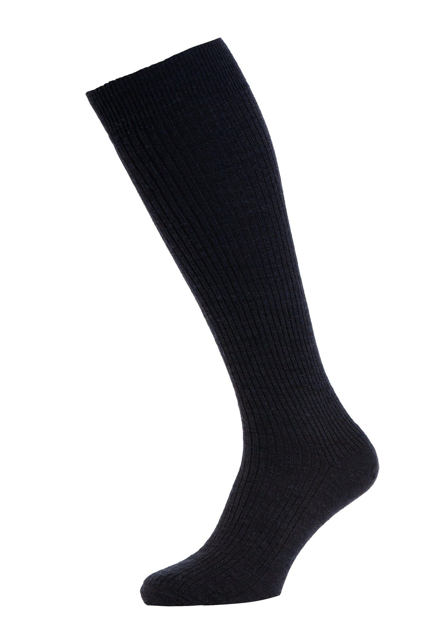 HJ Hall Mens Diamond Immaculate Wool Rich Long Socks - Black