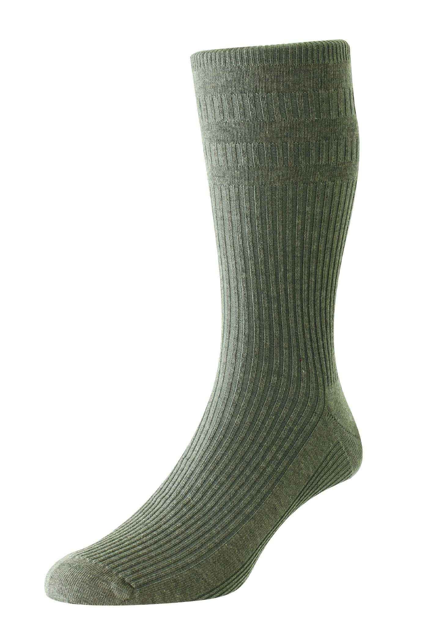 HJ Hall Original Cotton Rich Softop Socks - Mid Grey Melange HJ91_MIDGREYMEL_6-11