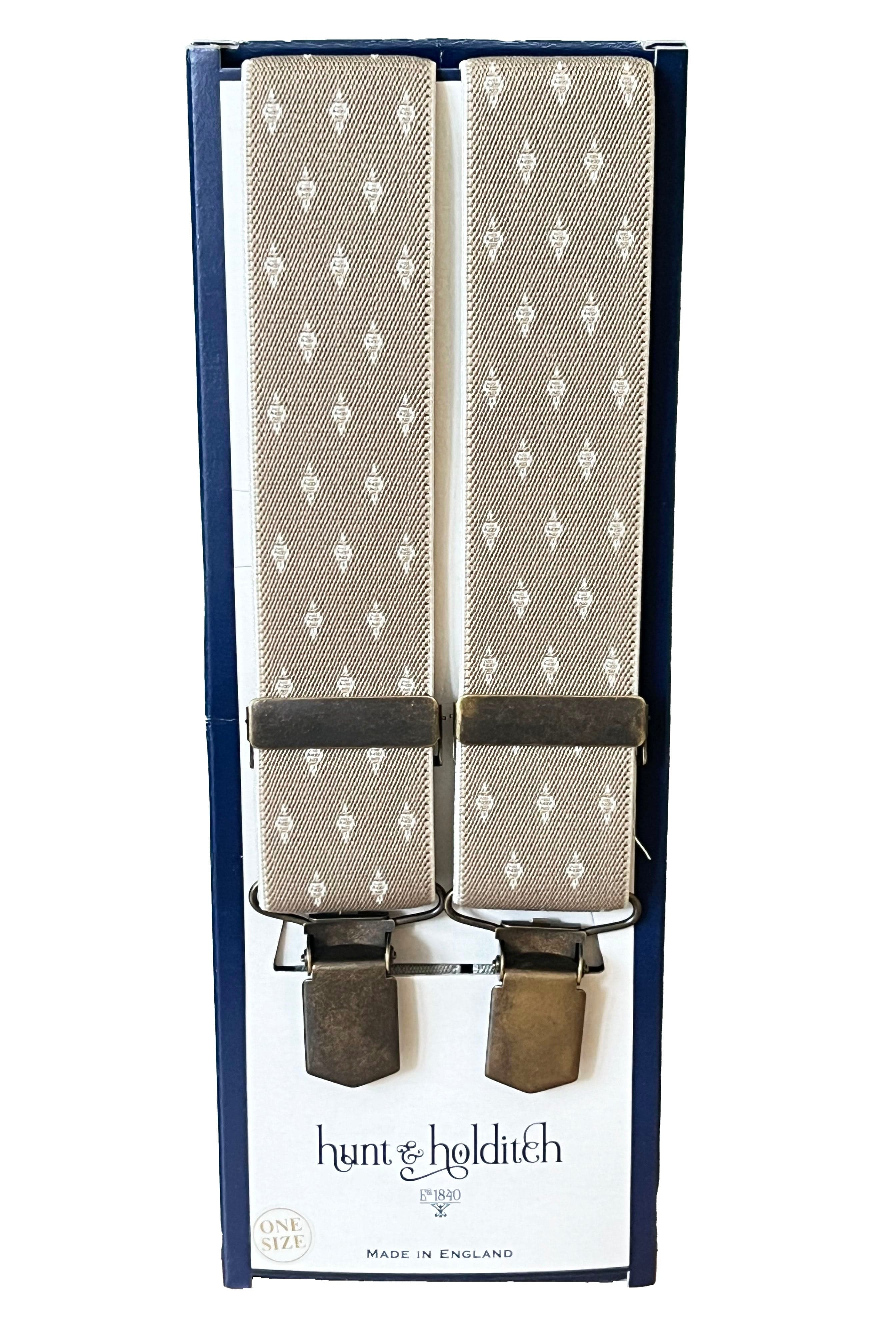 Hunt & Holditch Diamond Detail 35mm Braces - Beige 5029_BEIGE_OS