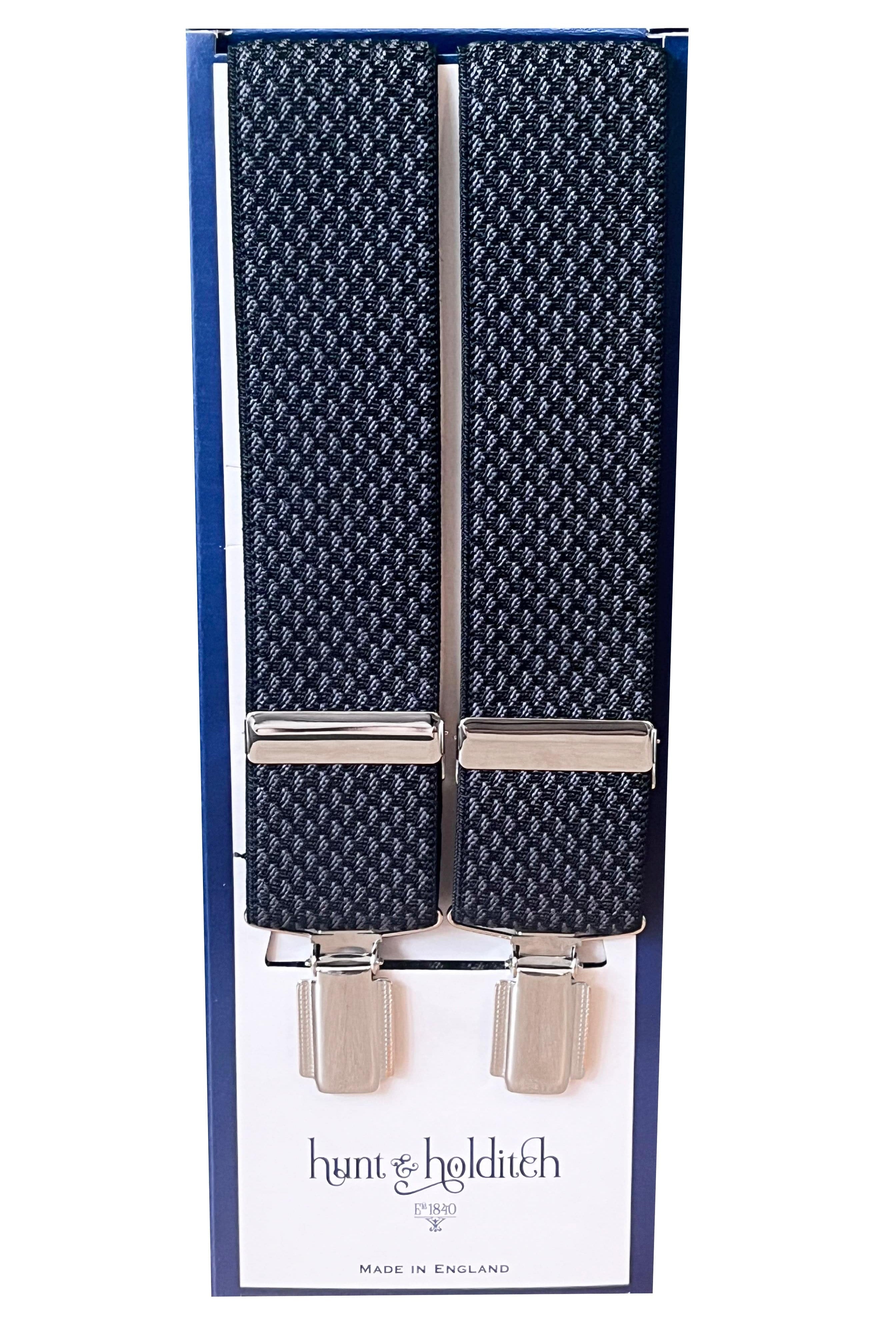 Hunt & Holditch Geo 35mm Clip Braces - Black 5028_BLACK_OS