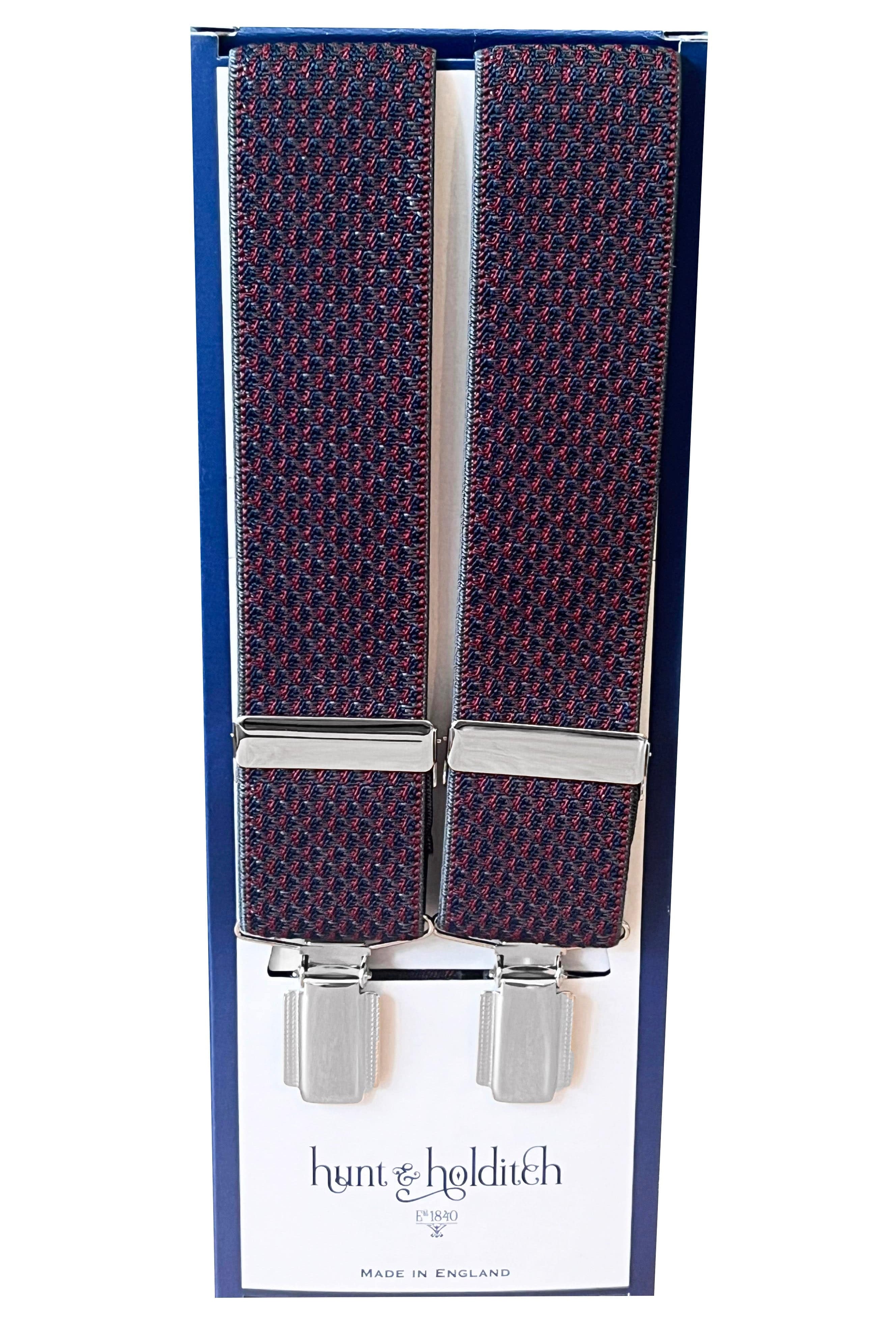 Hunt & Holditch Geo 35mm Clip Braces - Maroon 5028_MAROON_OS