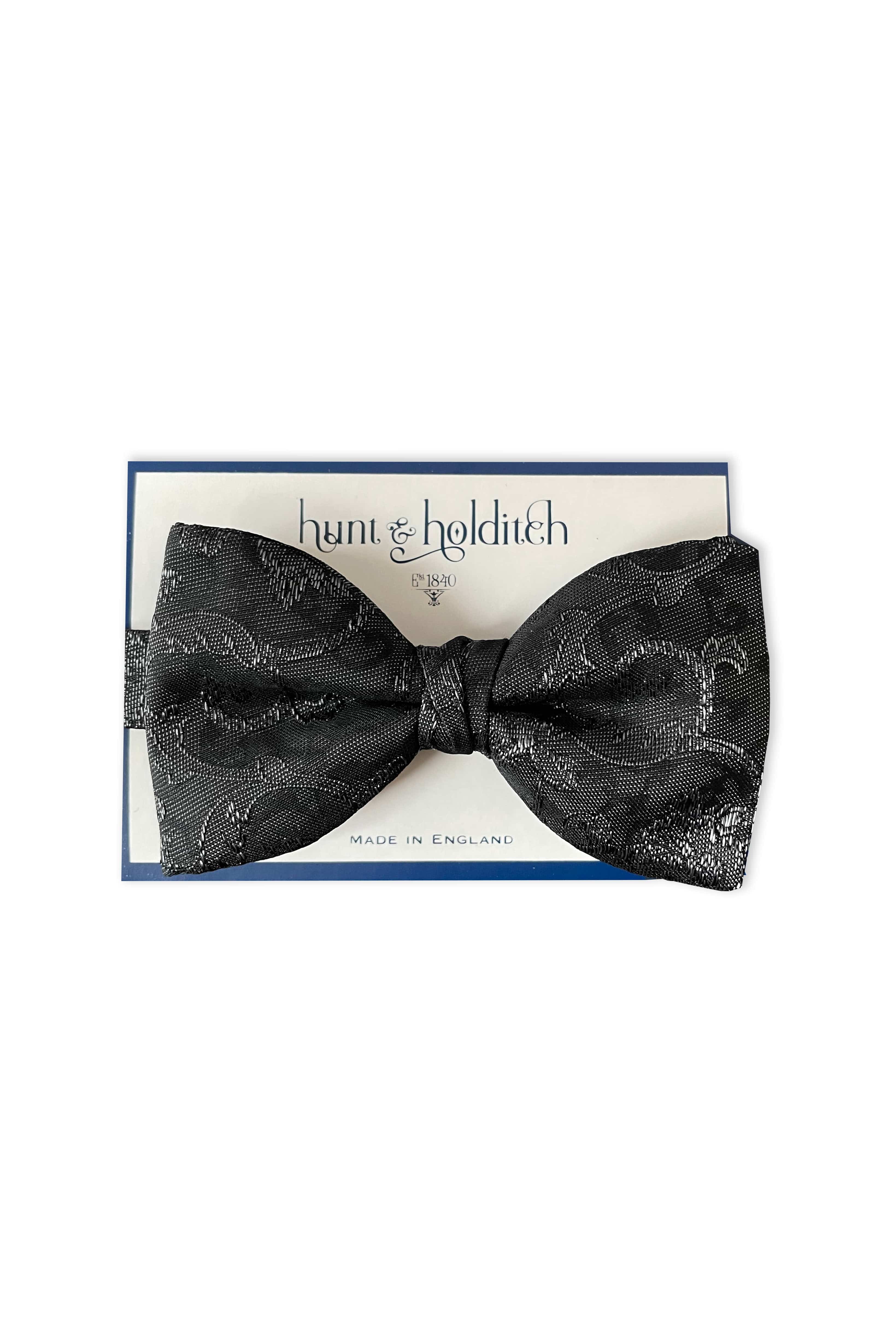 Hunt & Holditch Patterned Ready Tied Bow Tie - Black SP2236_BLACK_OS