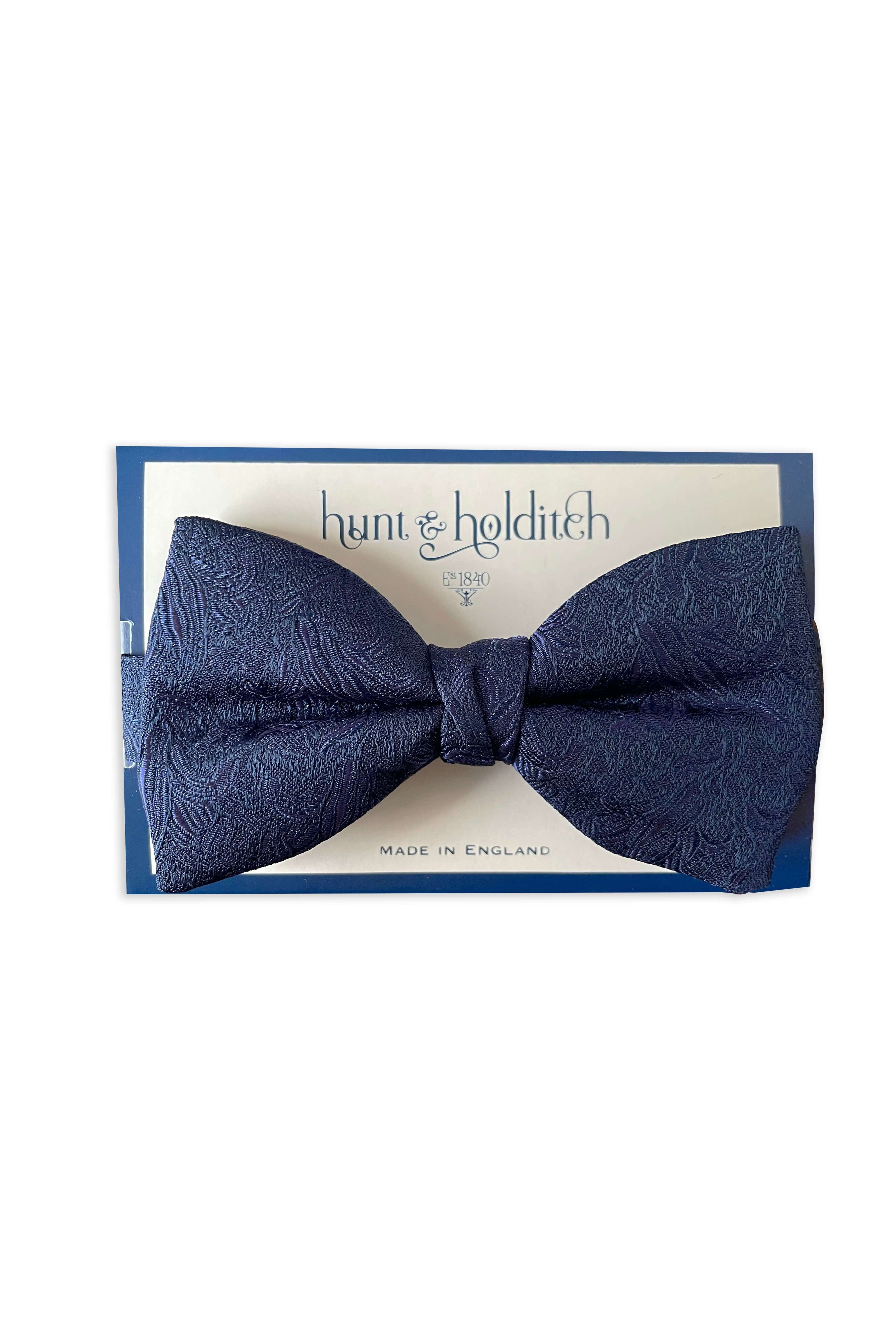 Hunt & Holditch Patterned Ready Tied Bow Tie - Navy SP2235_NAVY_OS