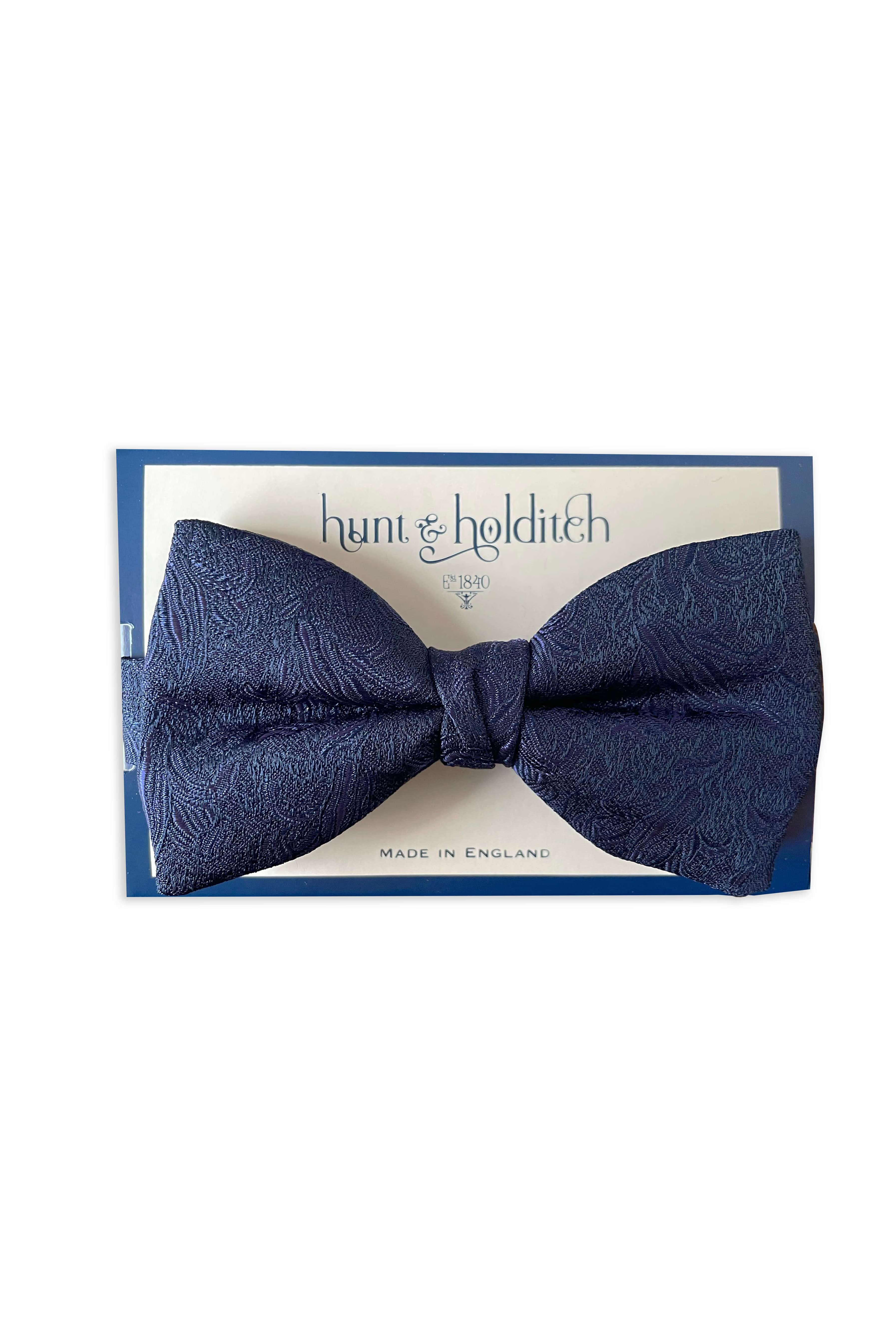 Hunt & Holditch Patterned Ready Tied Bow Tie - Navy SP2235_NAVY_OS
