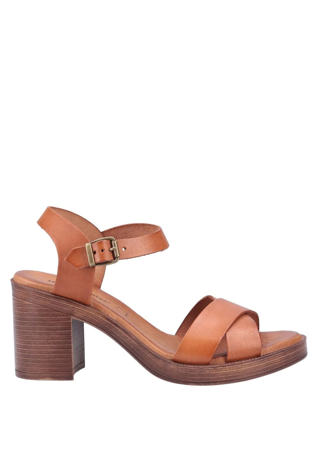 Hush Puppies Georgia Leather Heeled Sandals - Tan
