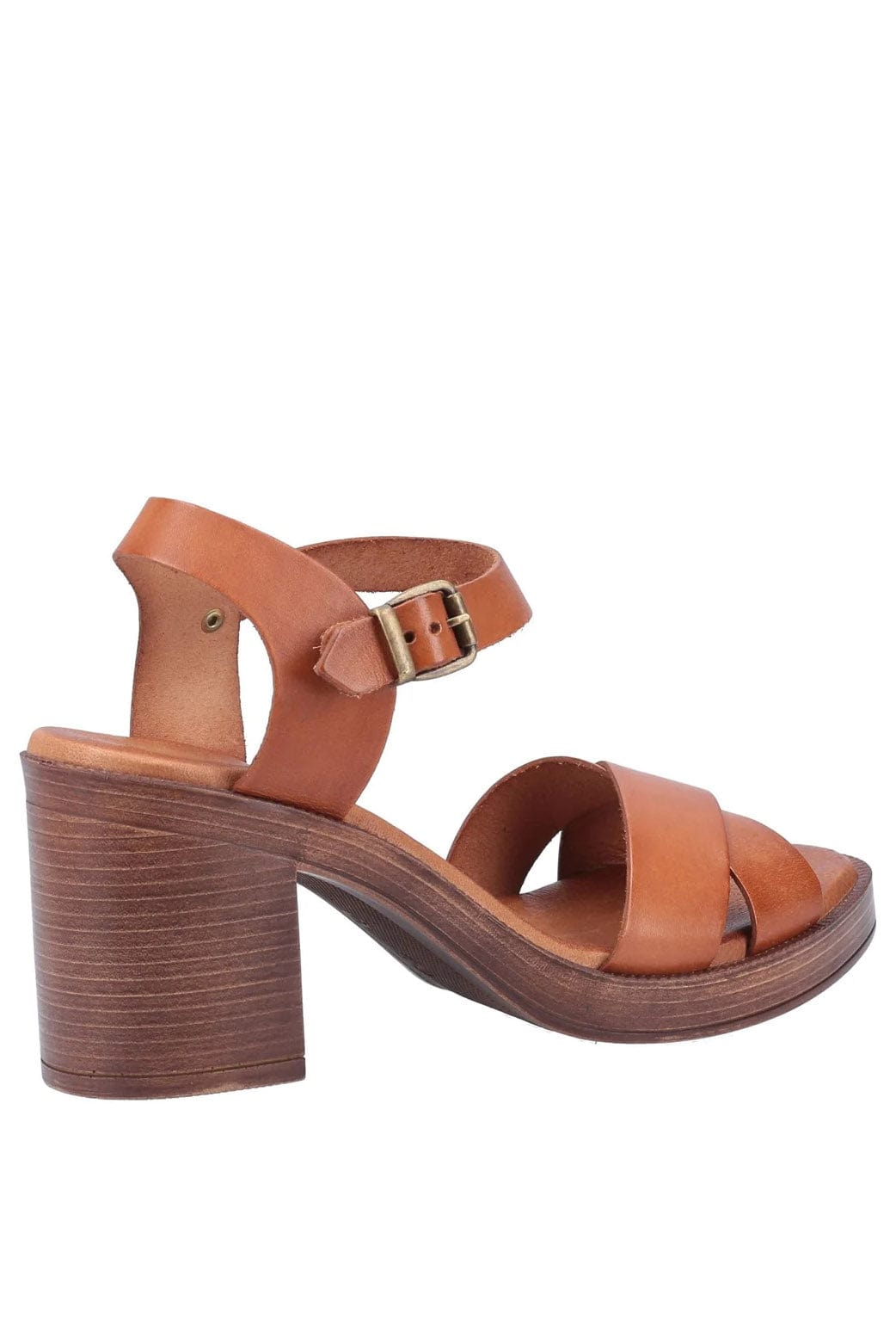 Hush Puppies Georgia Leather Heeled Sandals - Tan
