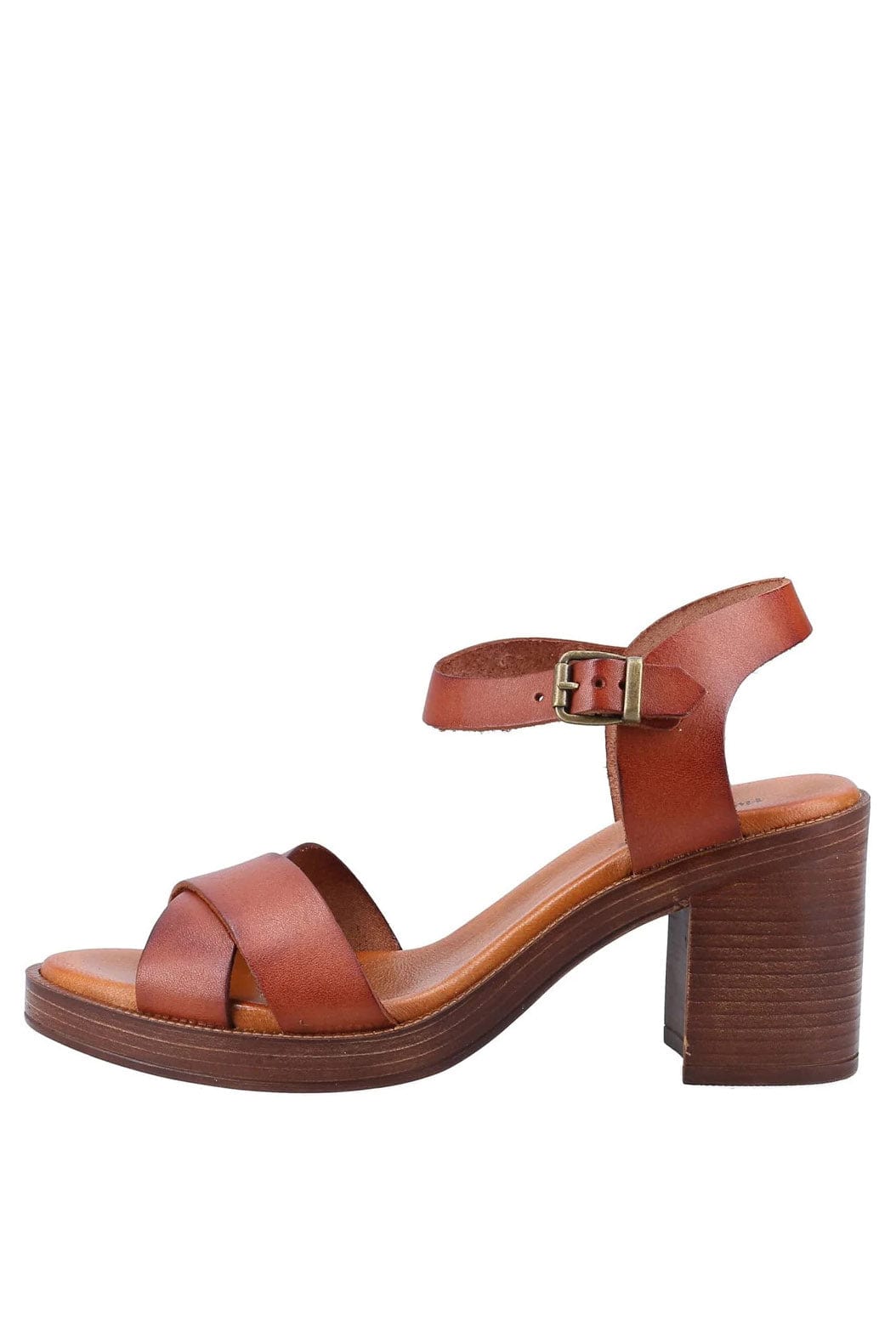 Hush Puppies Georgia Leather Heeled Sandals - Tan
