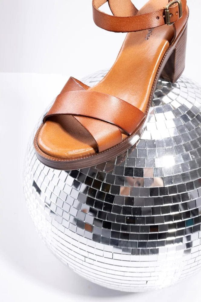 Hush Puppies Georgia Leather Heeled Sandals - Tan