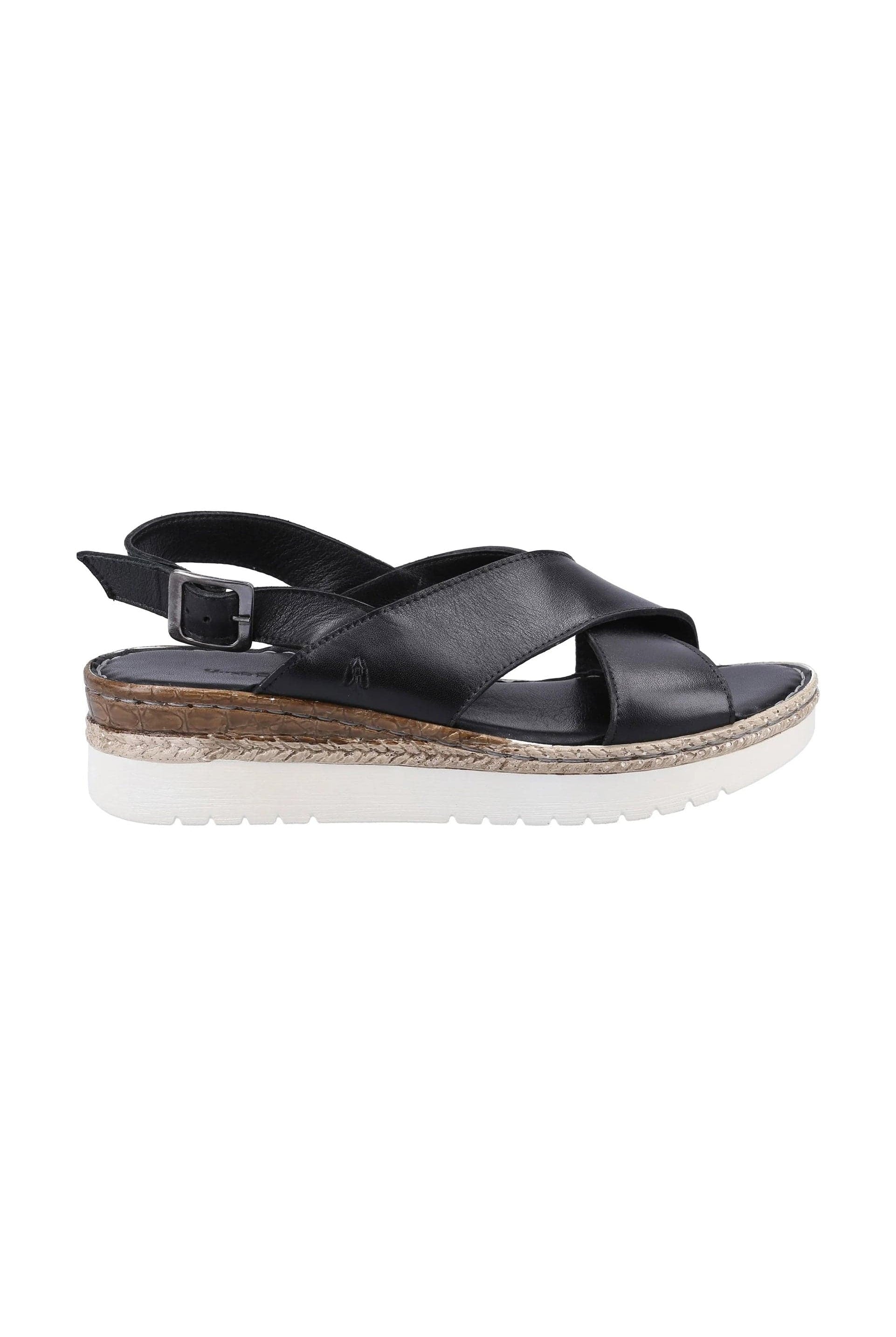 Hush Puppies Saphira Crossover Wedges - Black
