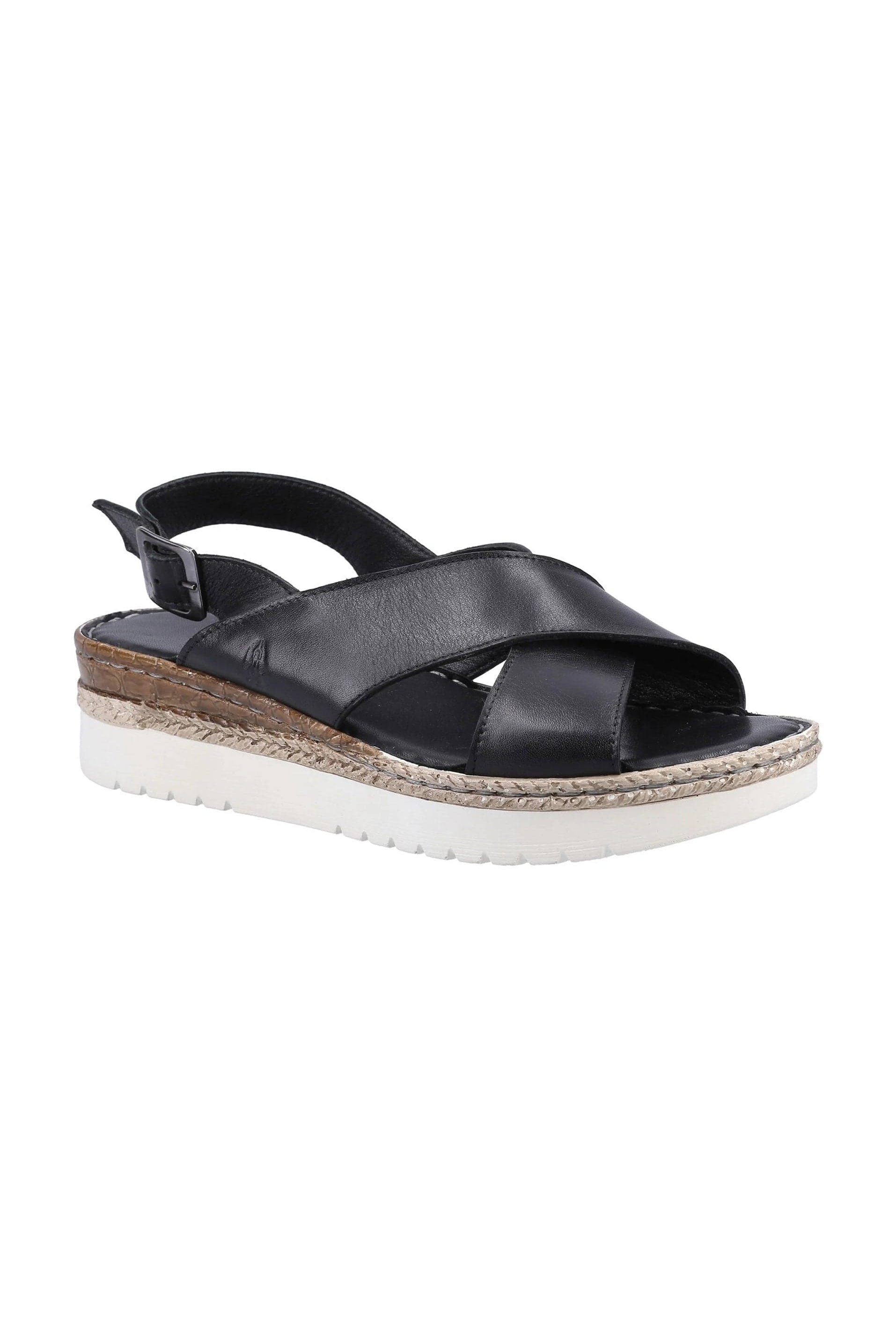 Hush Puppies Saphira Crossover Wedges - Black