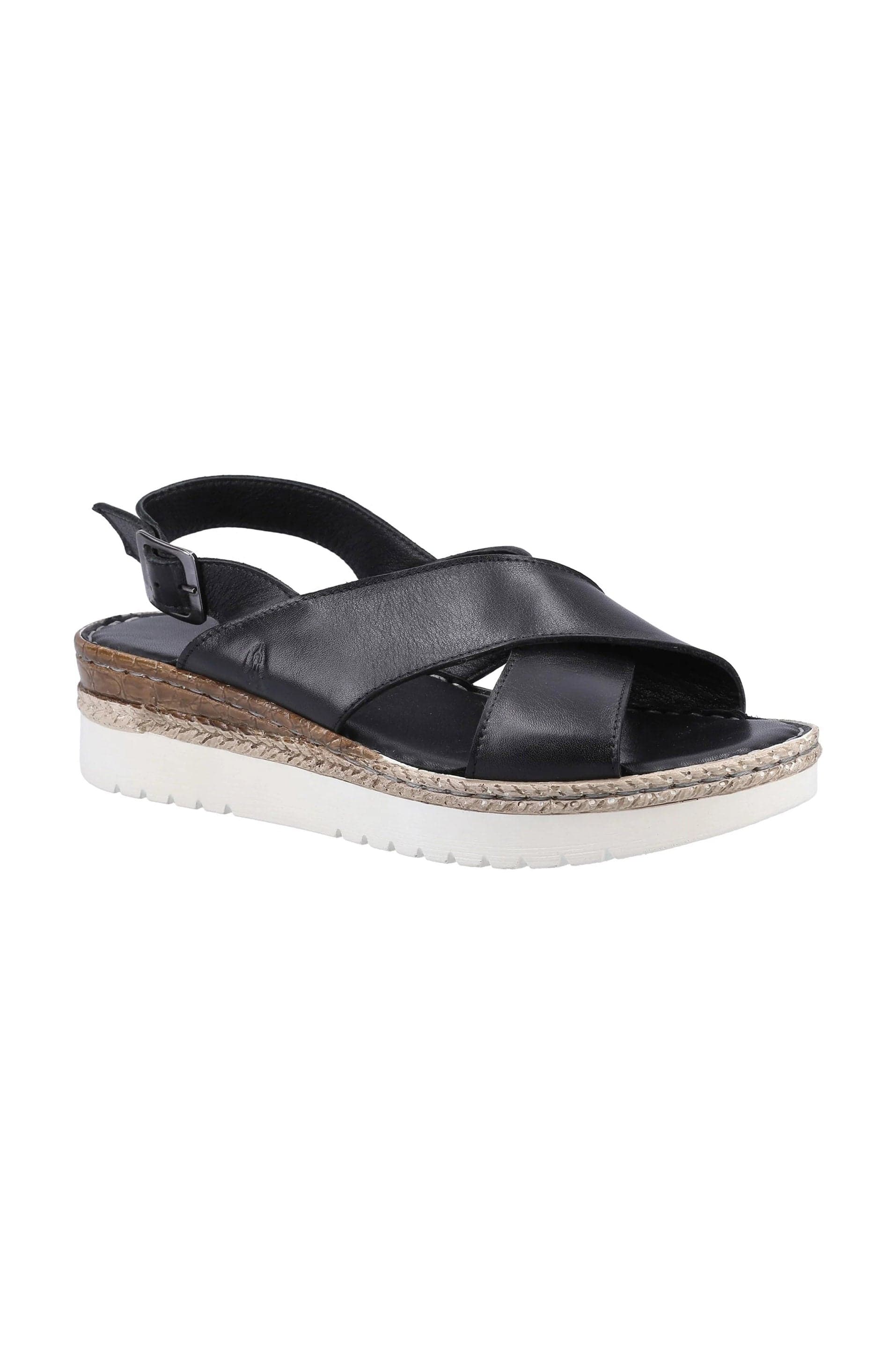 Hush Puppies Saphira Crossover Wedges - Black