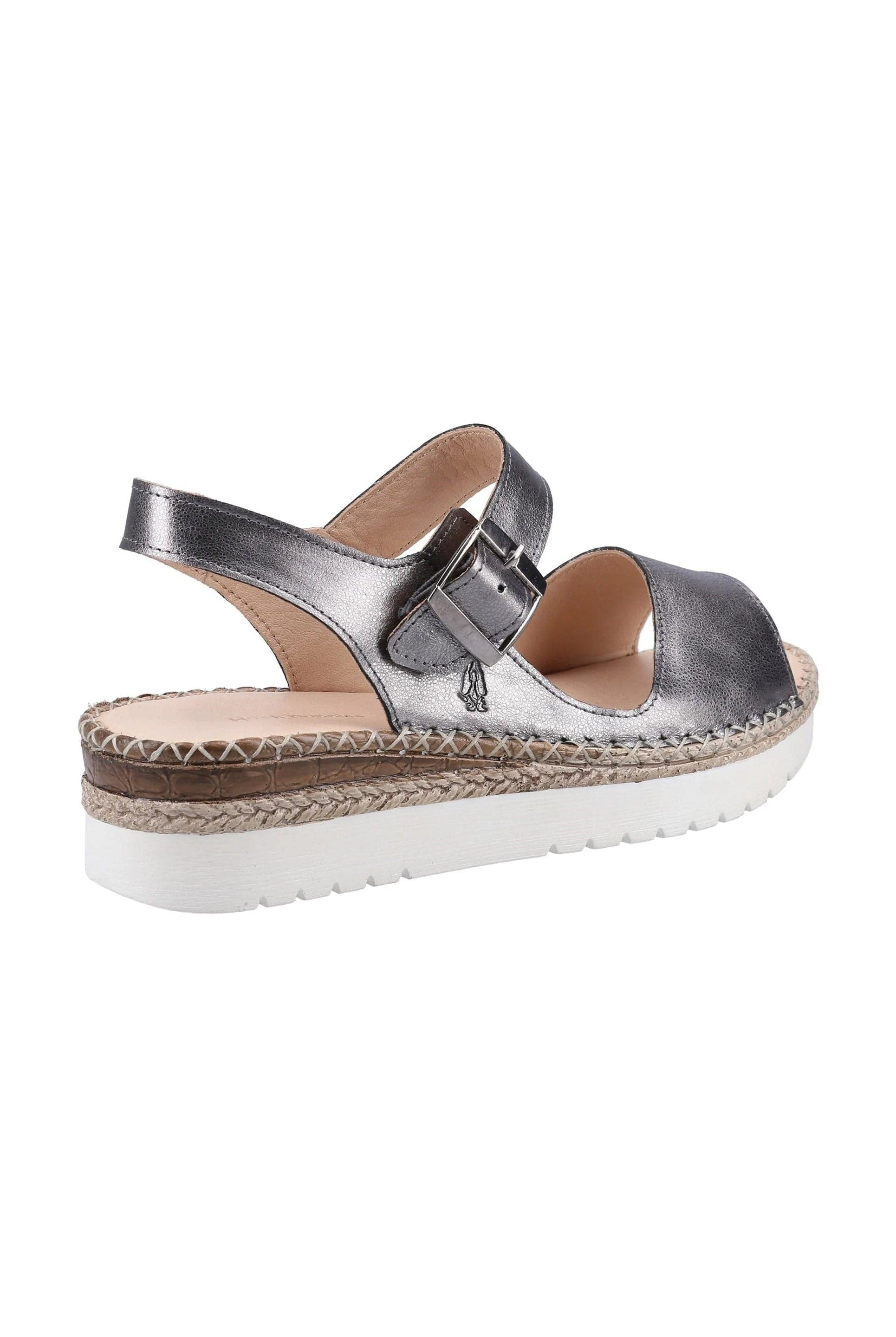 Hush Puppies Stacey Leather Sandals - Pewter