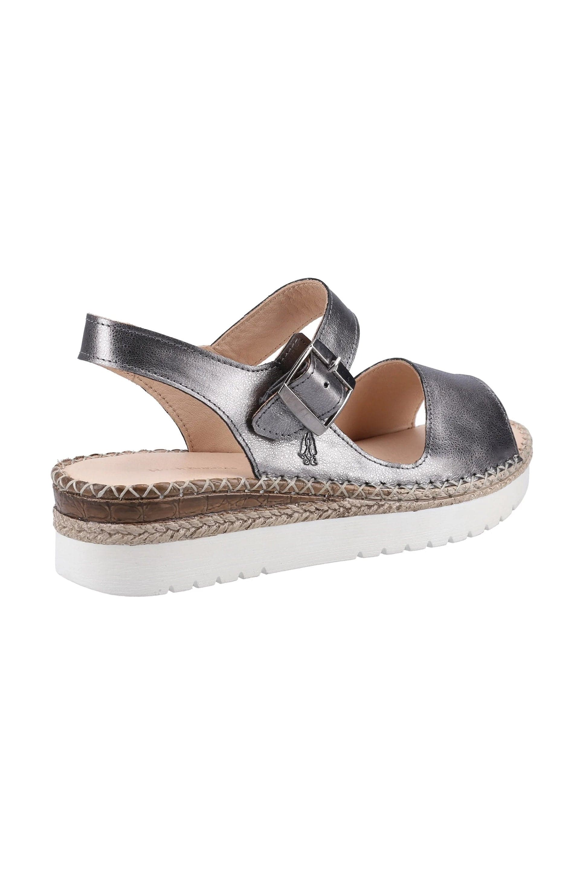 Hush Puppies Stacey Leather Sandals - Pewter